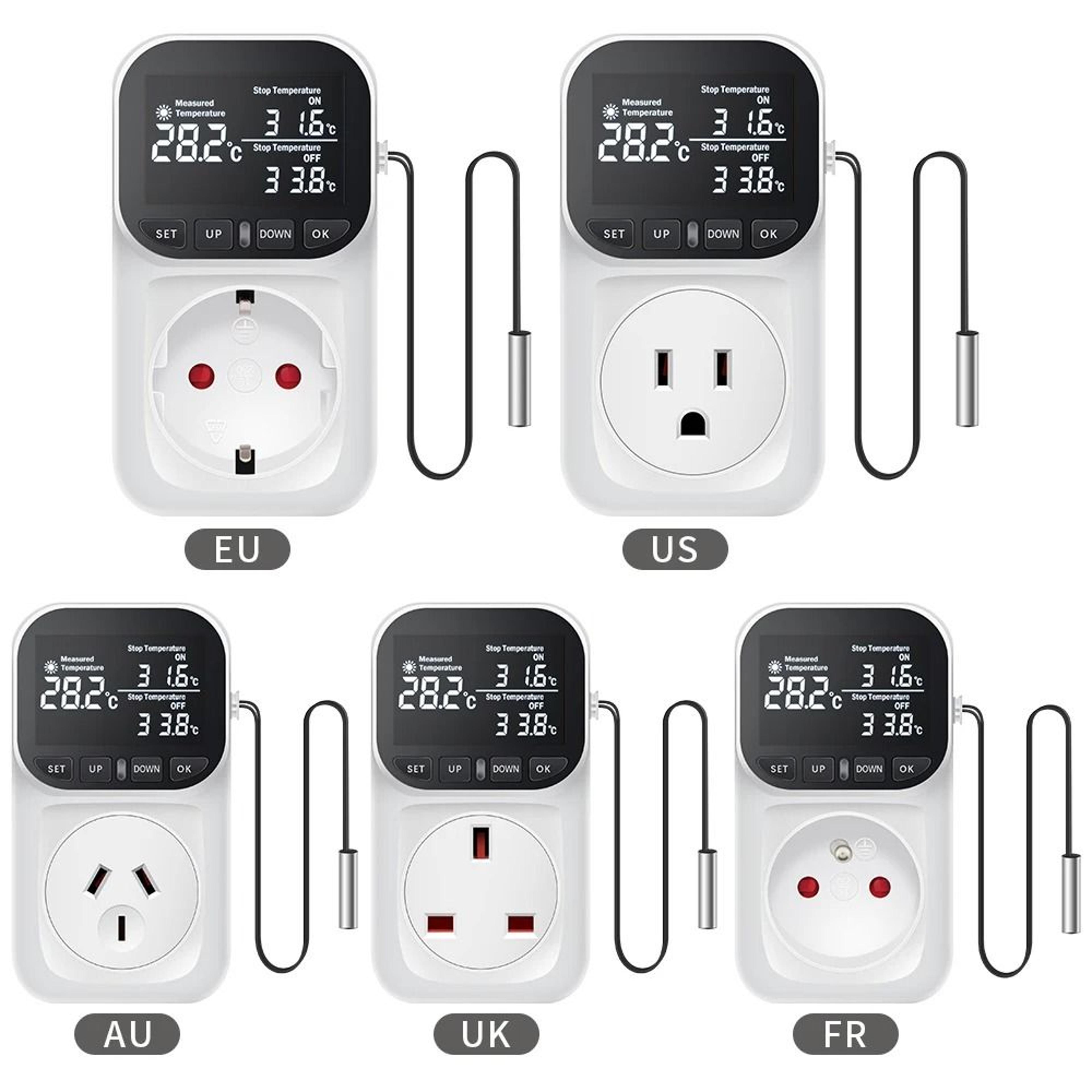 tempguard 220v digital temperature controller socket with timer