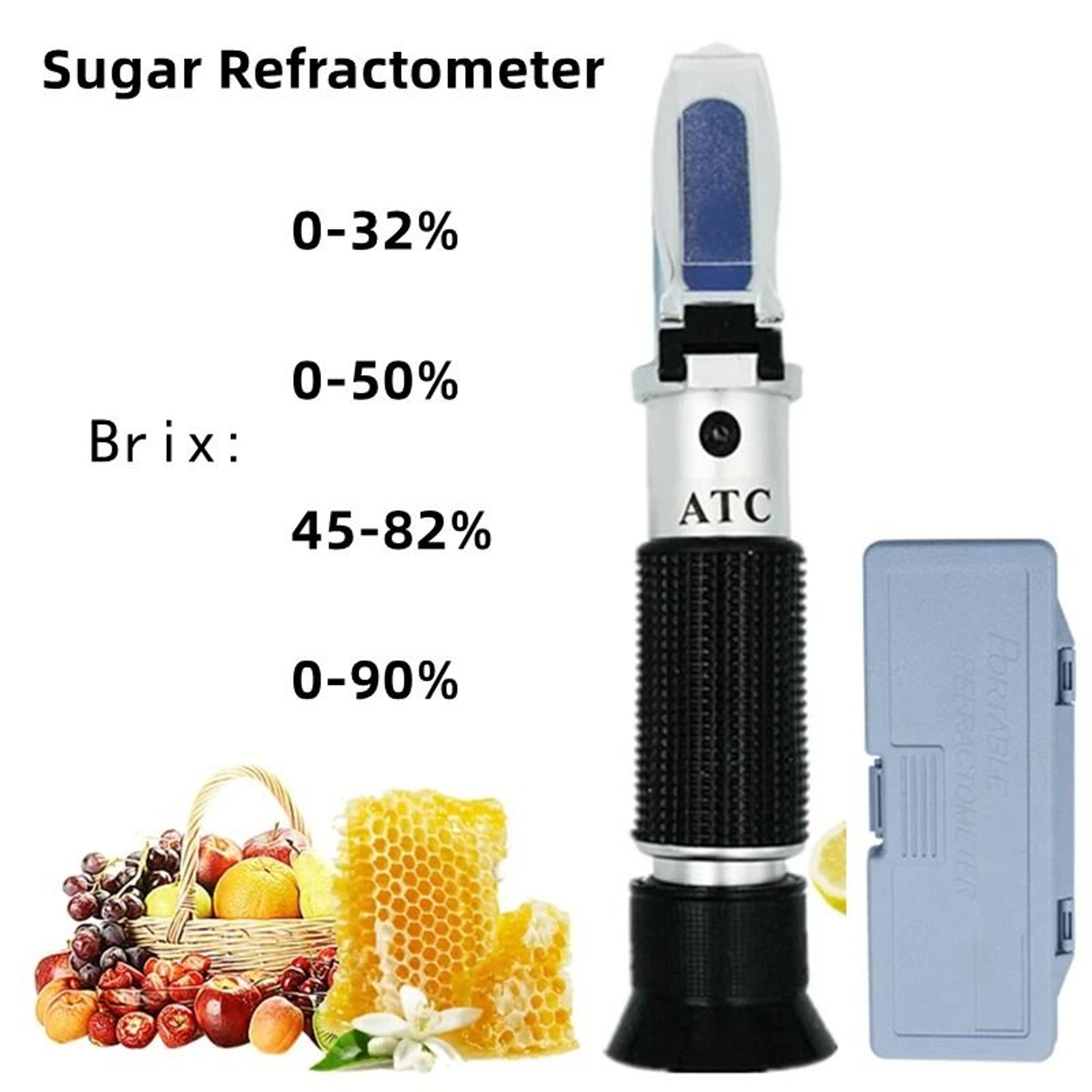 portable brix refractometer and sugar concentration meter for juice, wine and honey