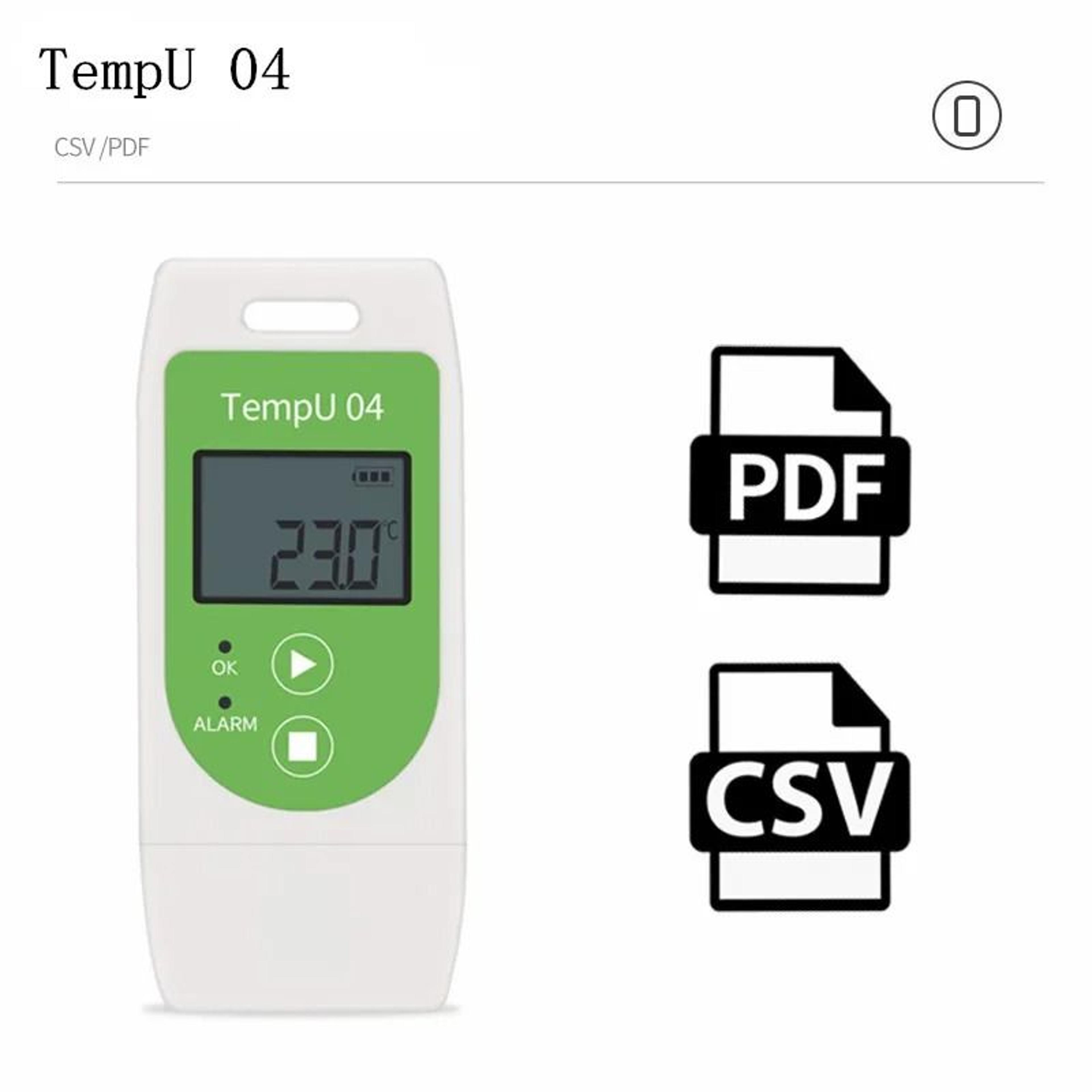 tempu04 reusable usb temperature data logger with pdf and csv reports