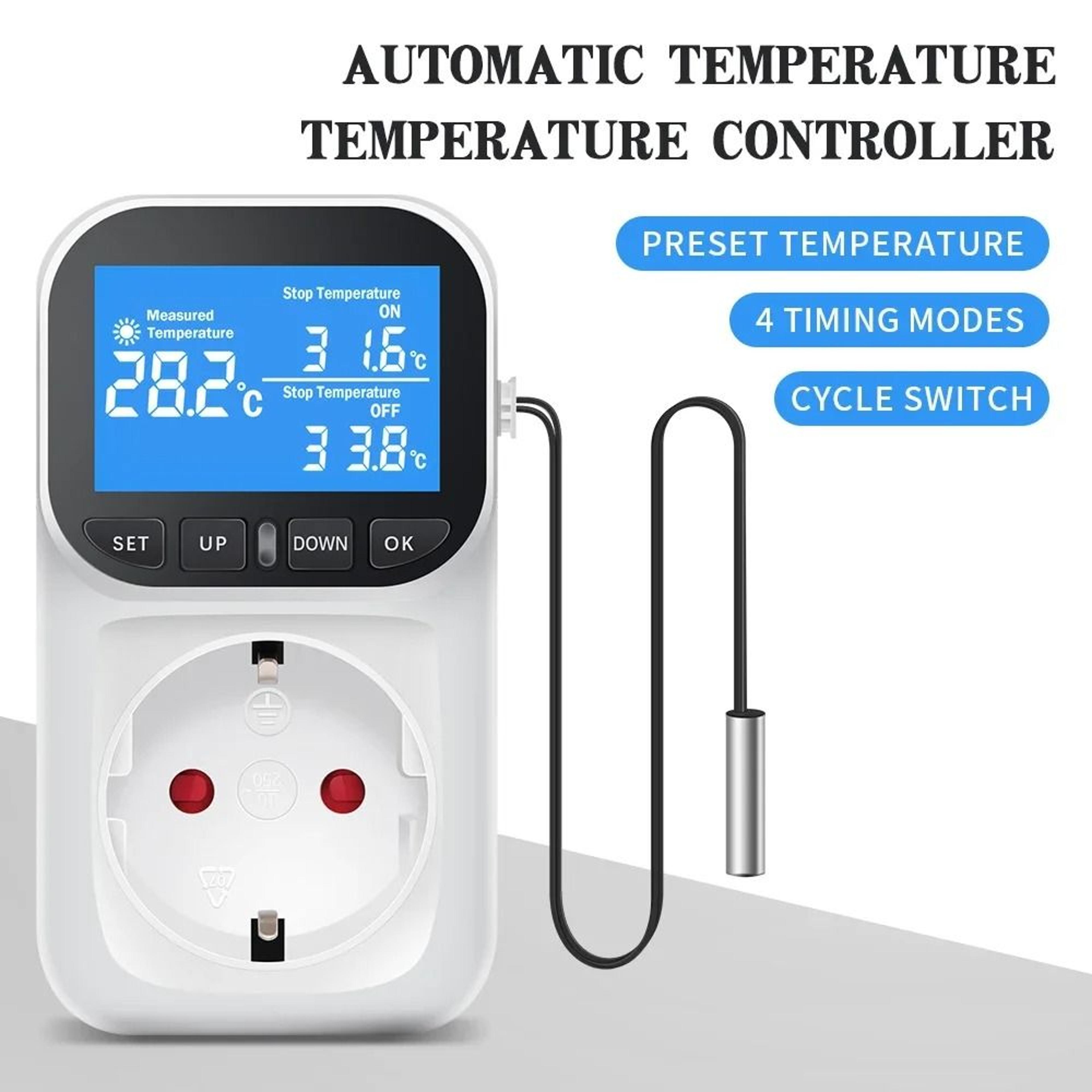 thermoguard 16a plug-in thermostat with temperature controller timer