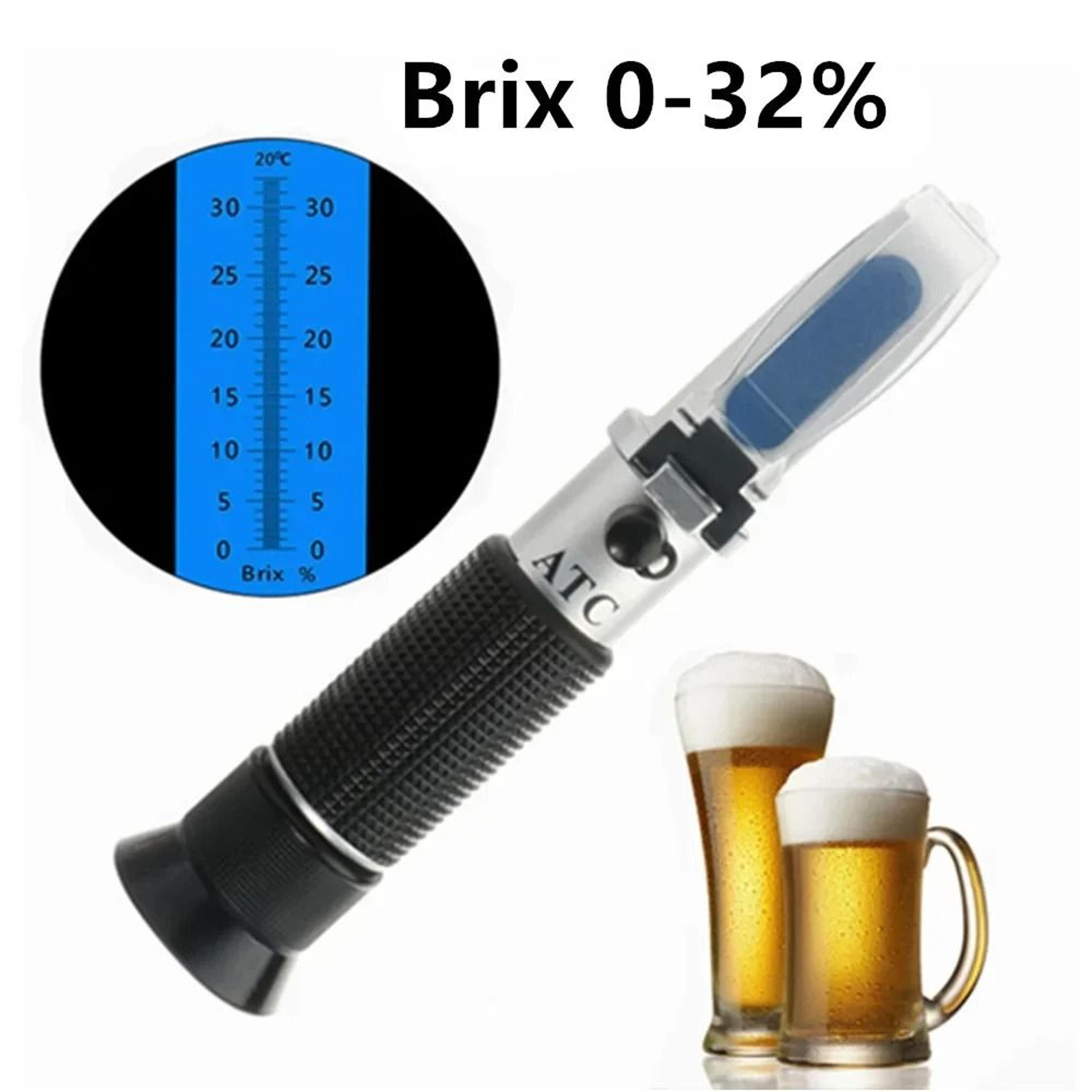 brewcheck 0–32% beer wort refractometer and brix sugar meter with atc