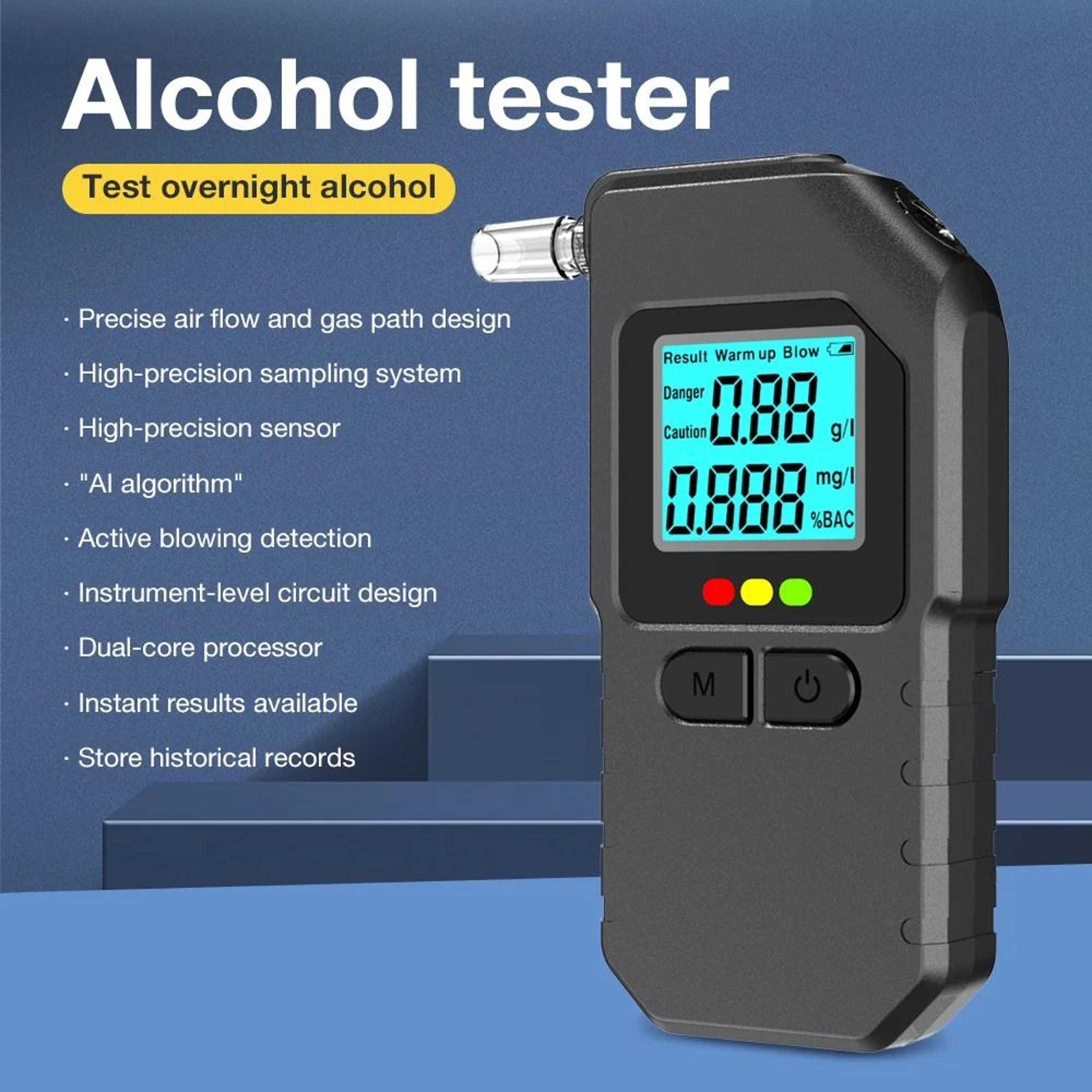 clearcheck lcd portable breathalyzer and alcohol breath tester with 5 mouthpieces
