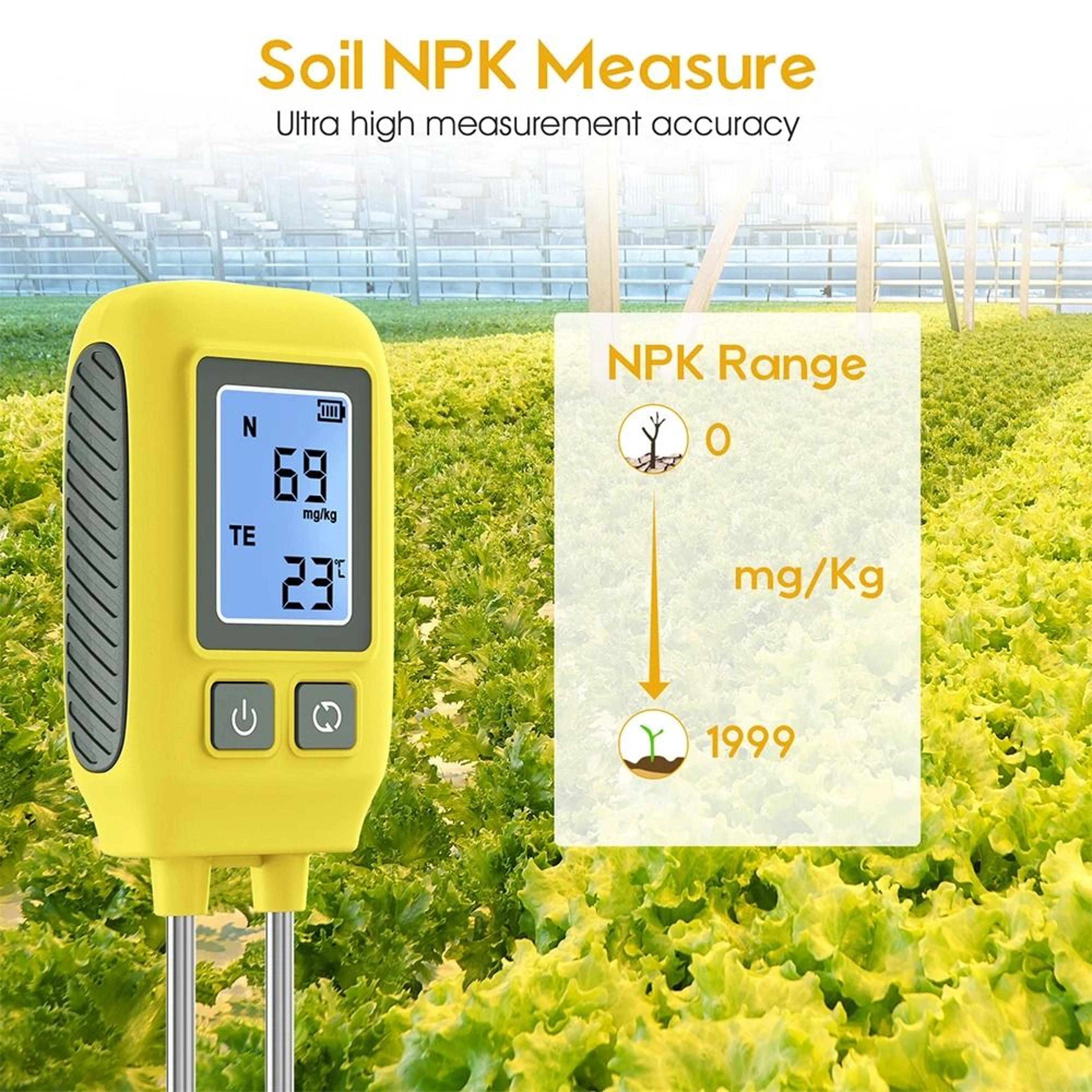 growsense soil npk tester and soil temperature meter with dual probe
