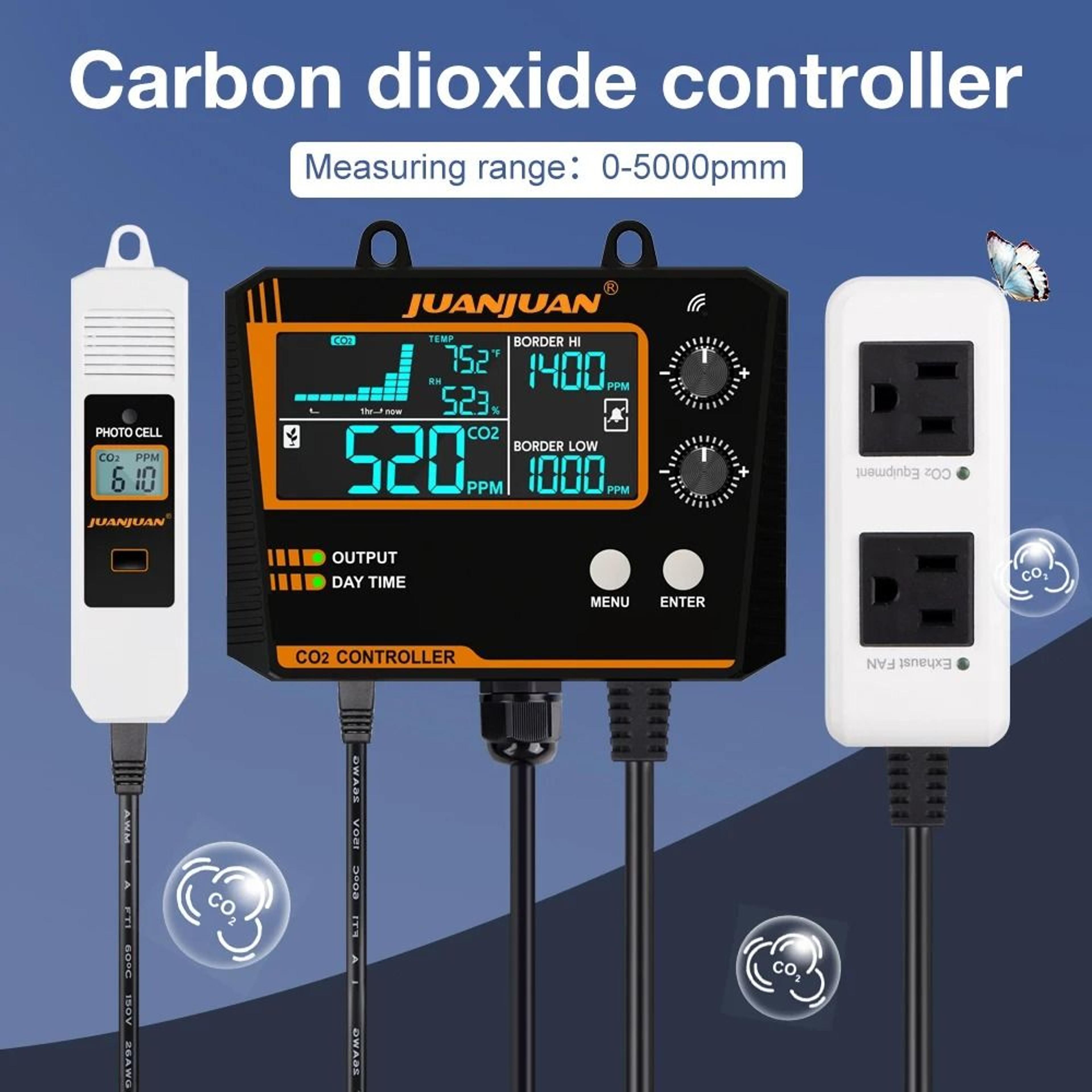growsense co2 controller with ndir co2 sensor and day night control