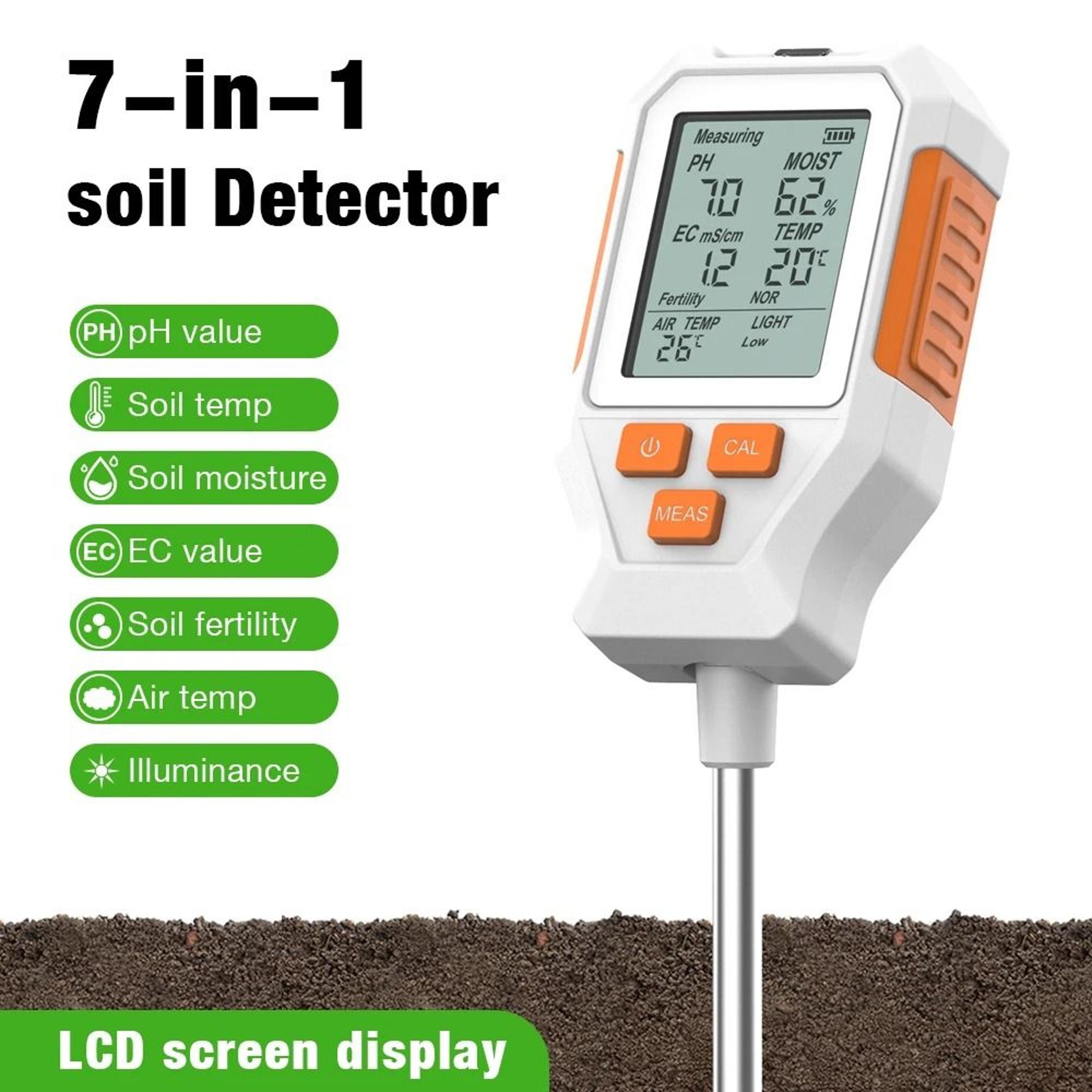 plantscope digital soil tester and 7-in-1 soil meter with lcd