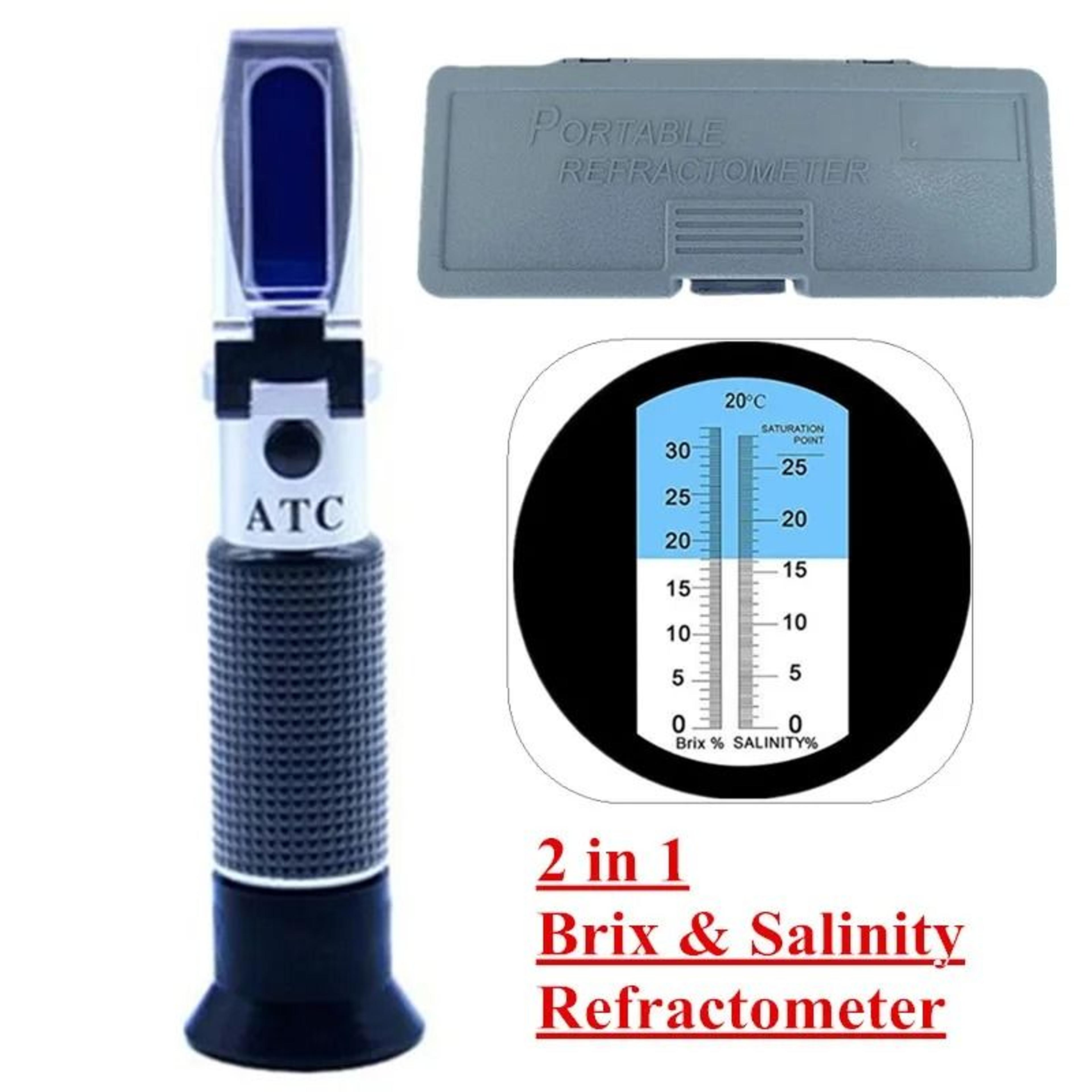 saltsweet brix salinity refractometer with atc dual scale