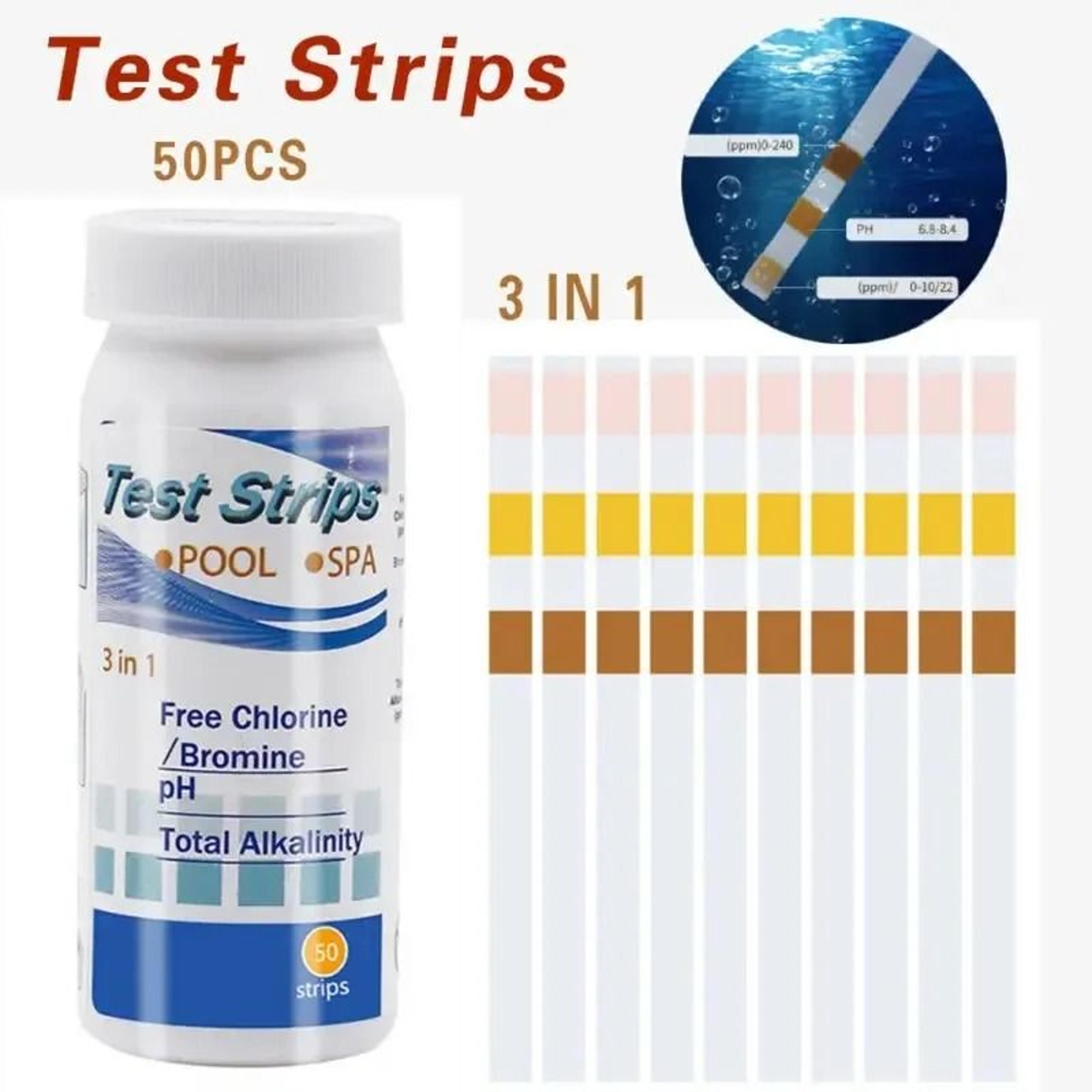 3-in-1 pool test strips for chlorine ph and alkalinity