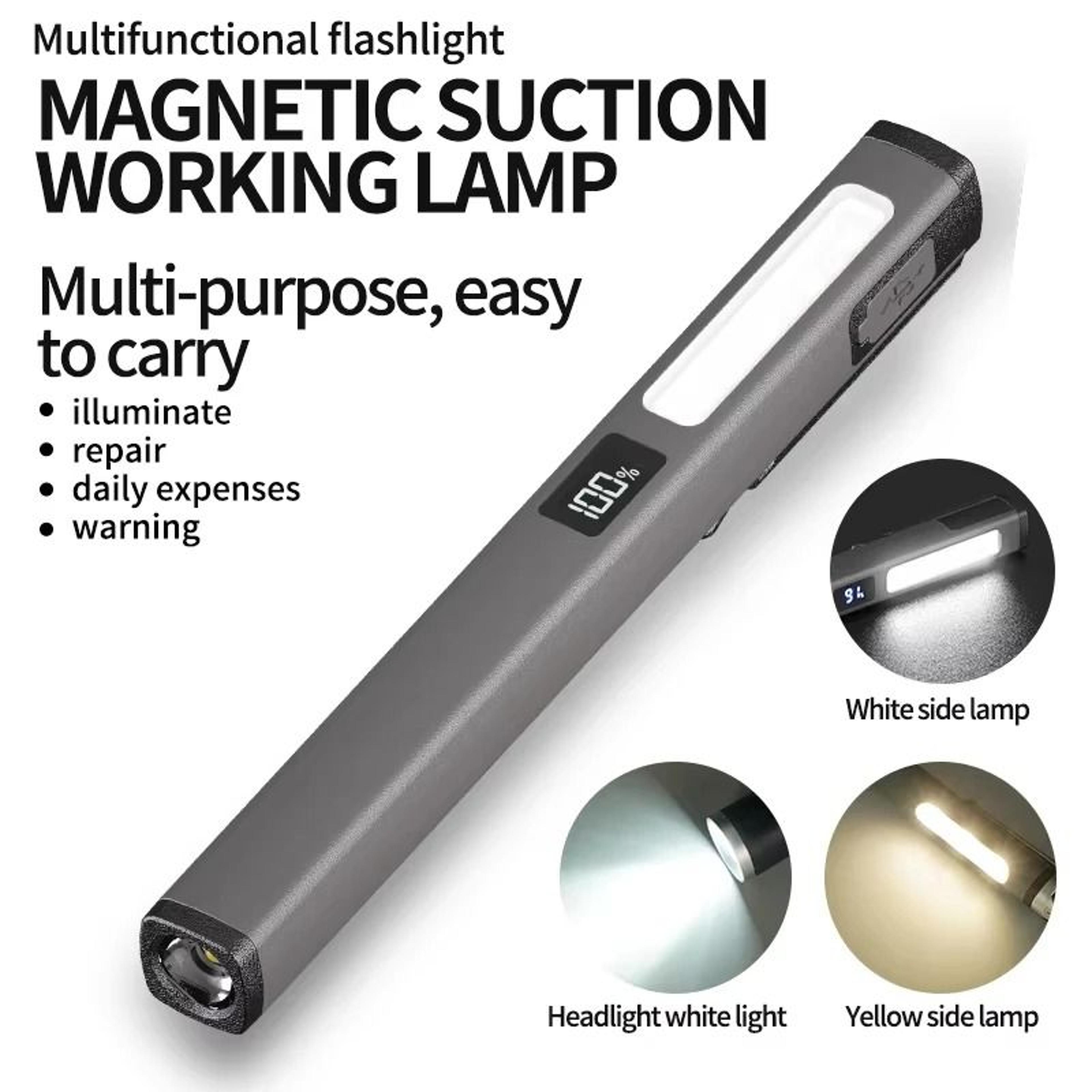 rechargeable magnetic cob pen light for work camping and repairs