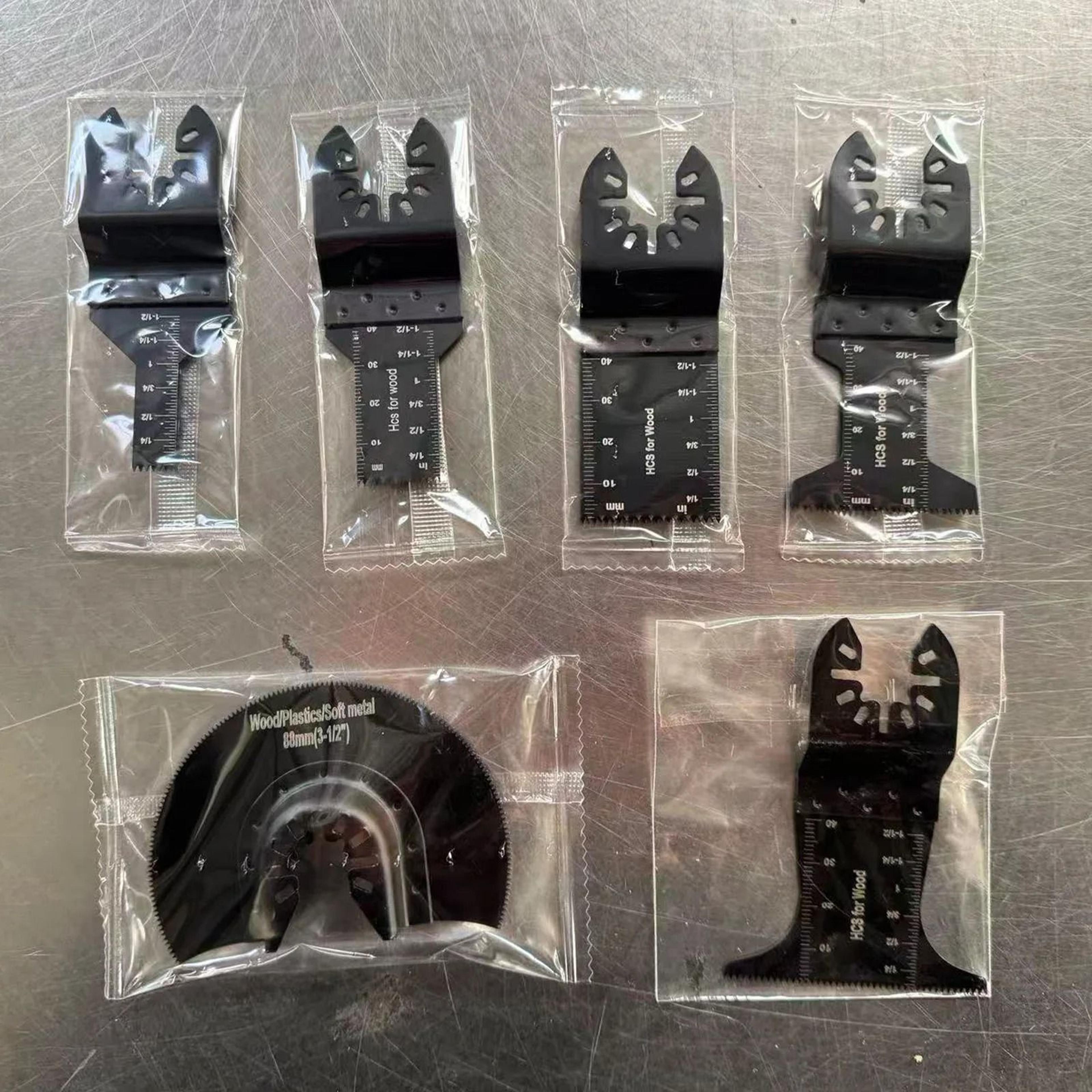 6/9-piece bi-metal oscillating saw blade set for wood metal and plastic