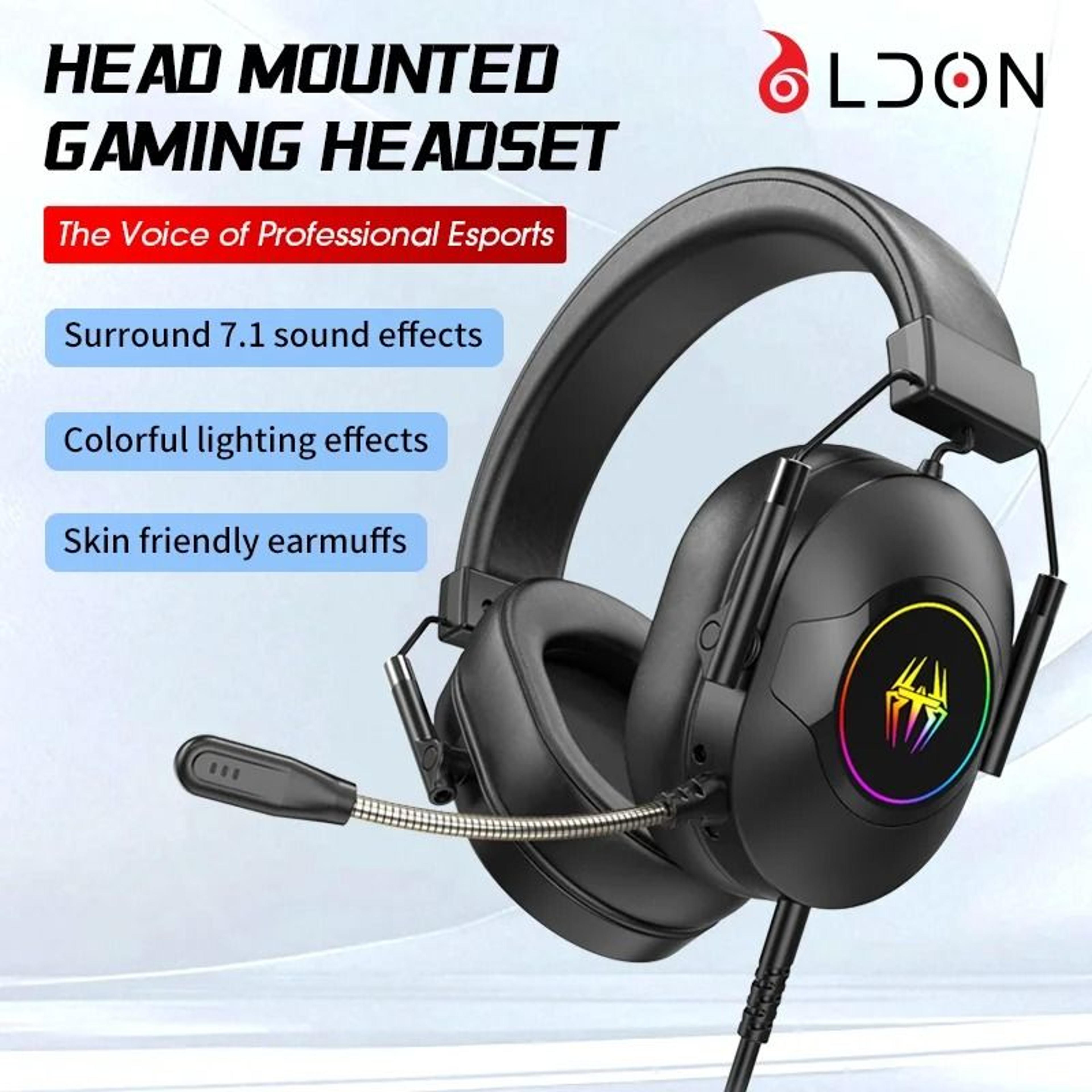 7.1 surround sound rgb wired gaming headset with noise-cancelling mic