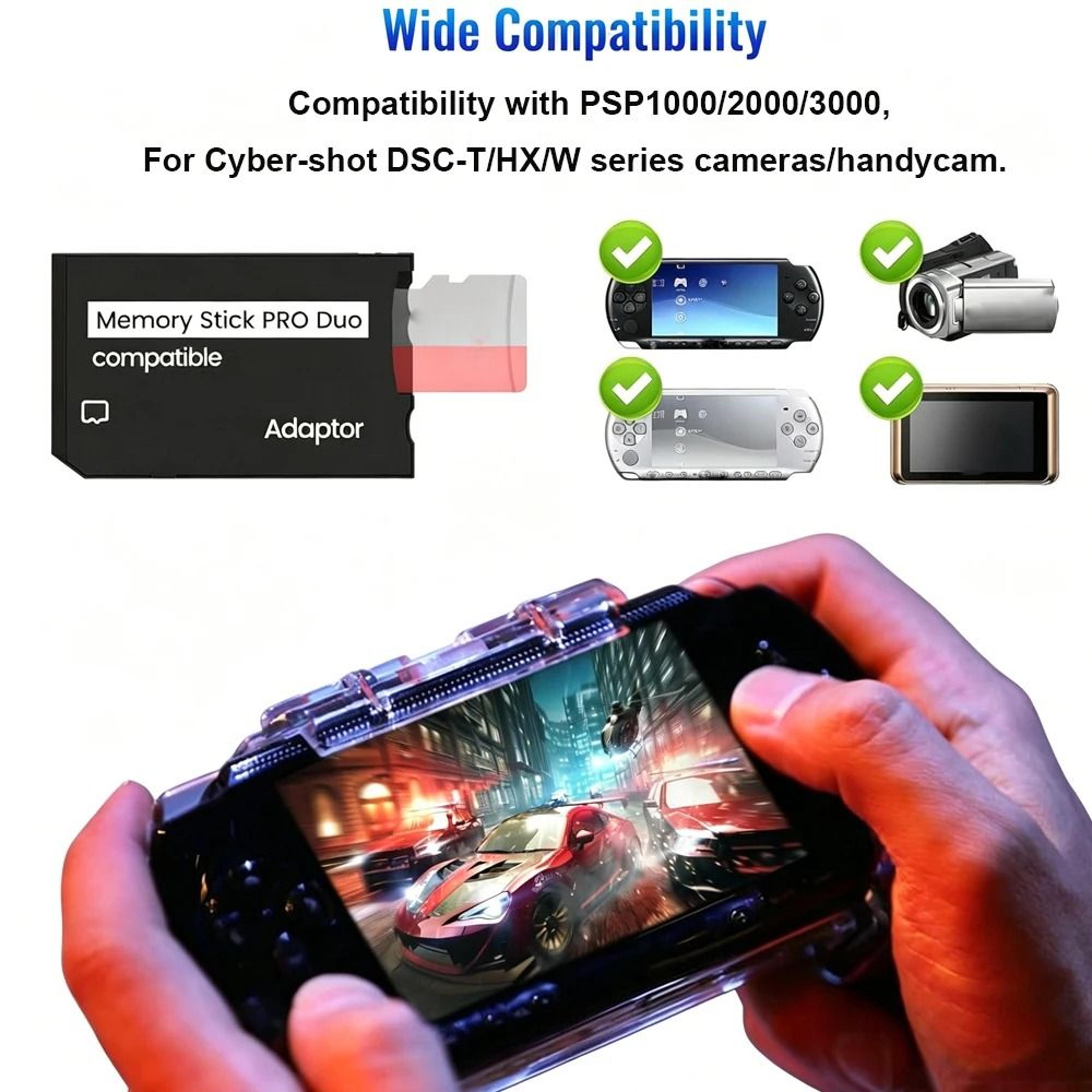 psp memory stick pro duo adapter for single or dual microsd cards