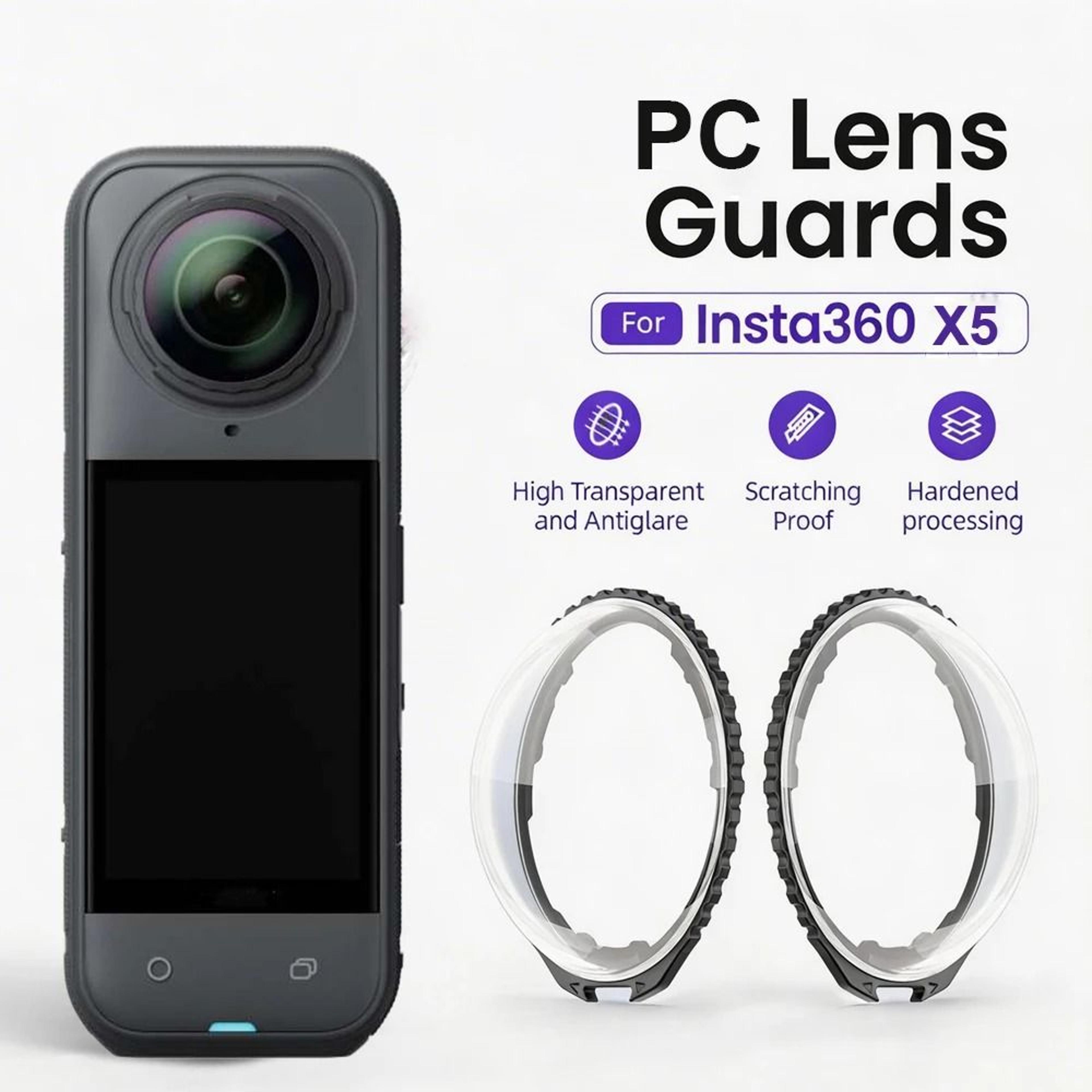 transparent pc lens guard for insta360 x5 360 camera