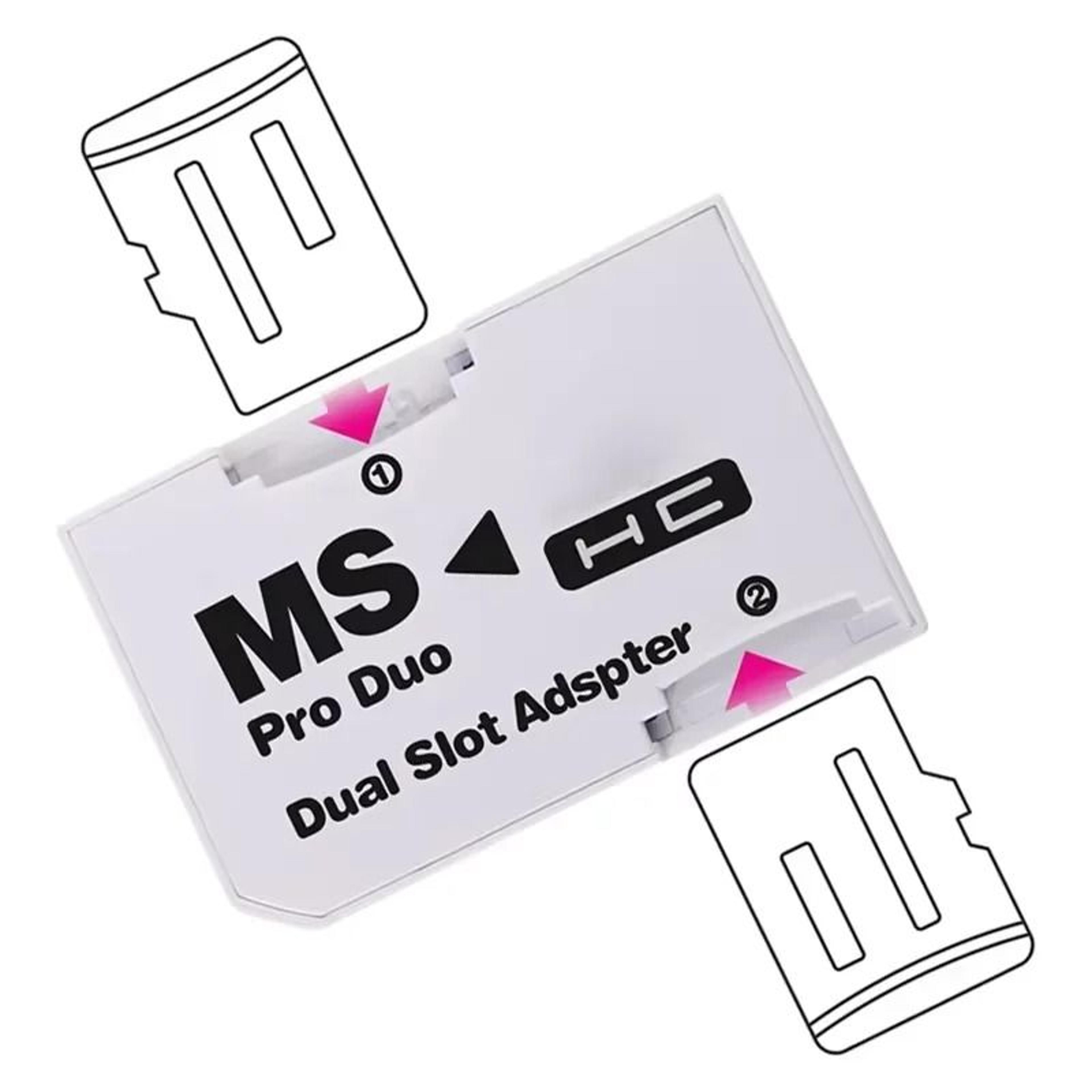 single/dual slot memory stick pro duo adapter for psp and sony devices
