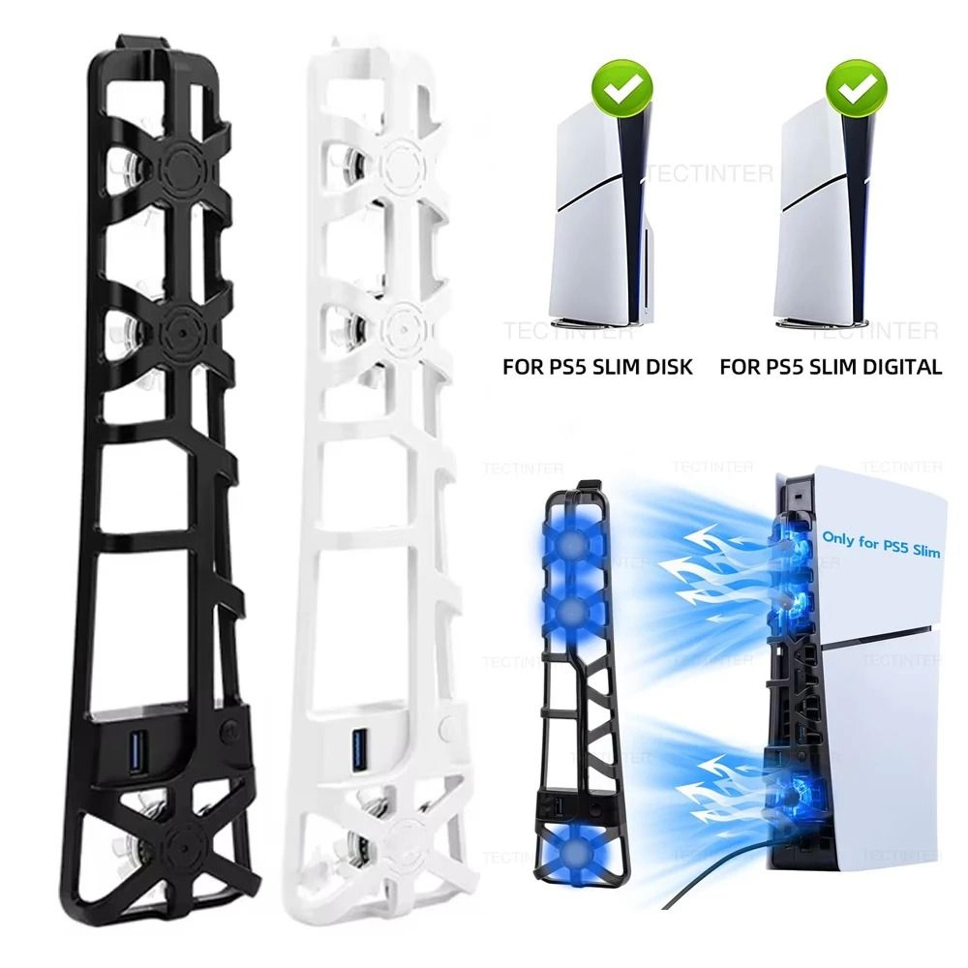 ps5 slim cooling fan with led light and usb 3.0 hub