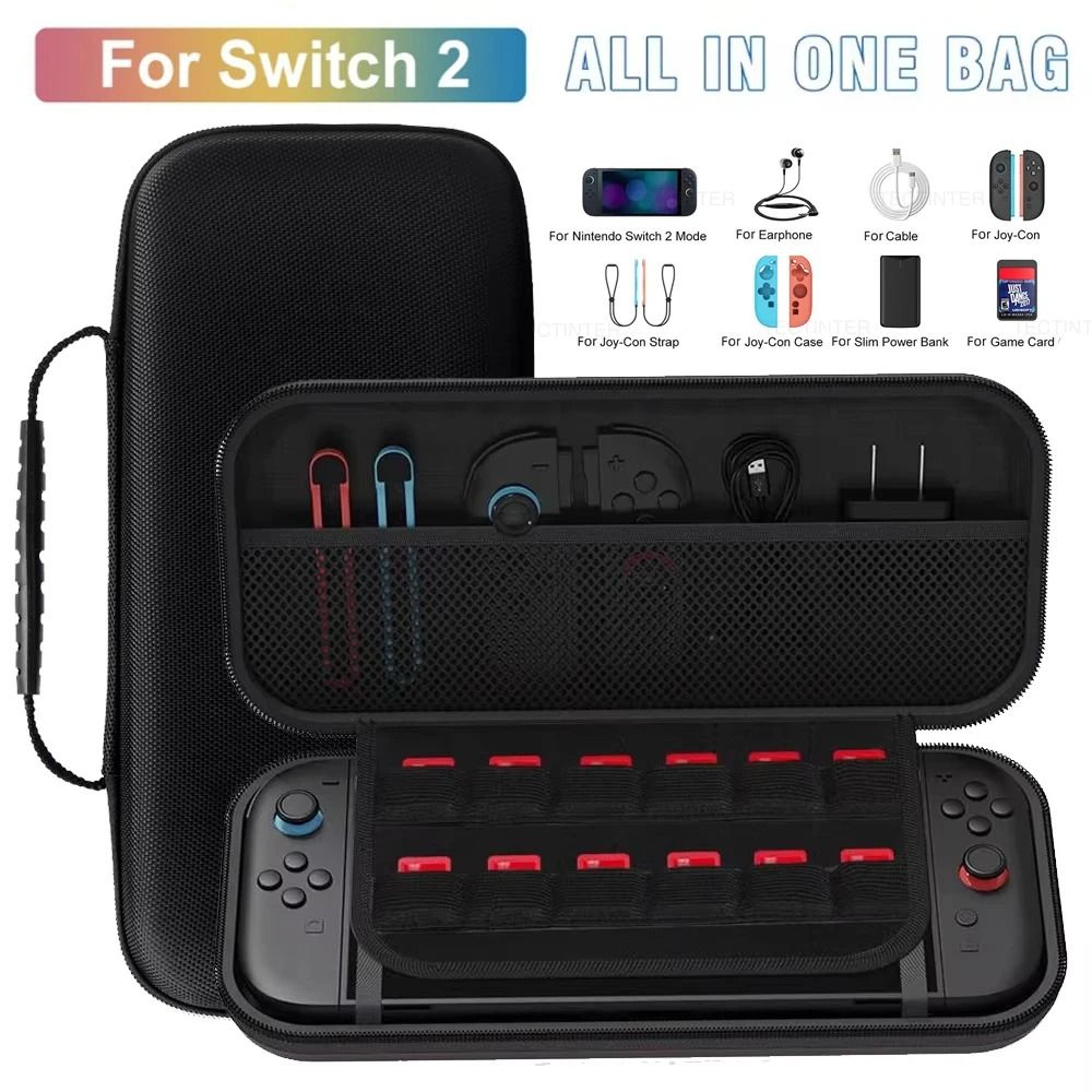 nintendo switch 2 travel carrying case with game card storage