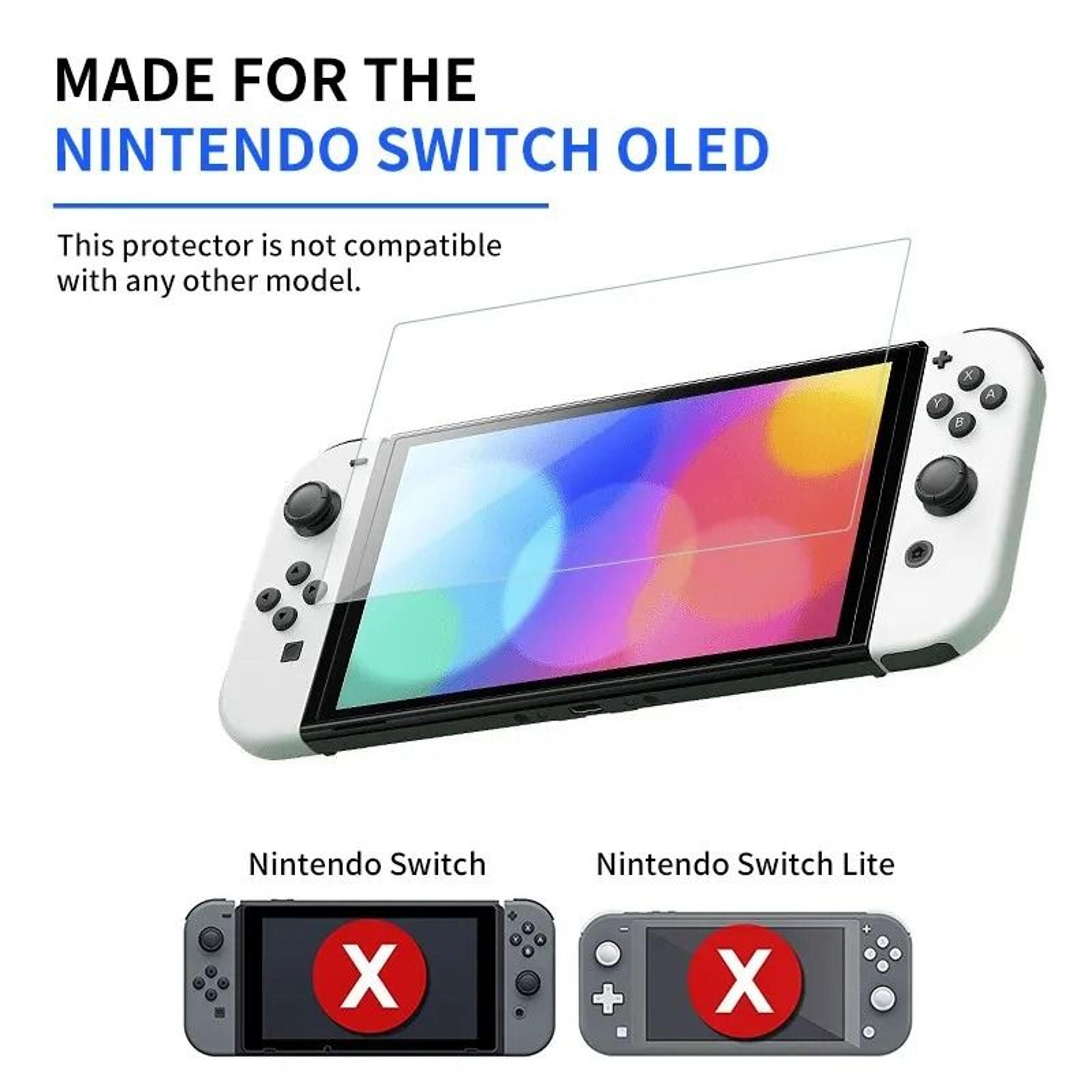 nintendo switch oled 9h tempered glass screen protector
