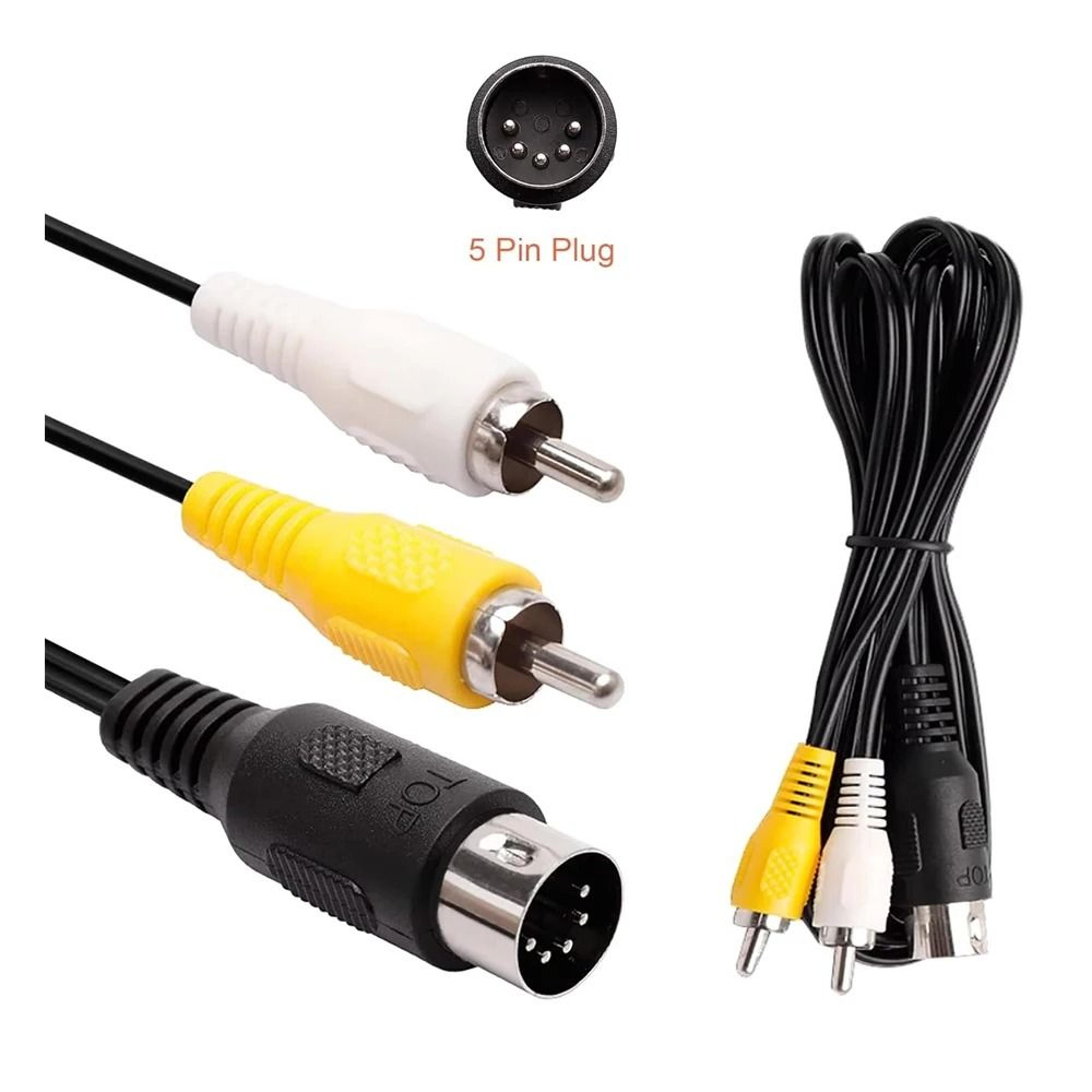 sega genesis 1 av cable 6ft 5 pin din to rca composite connection