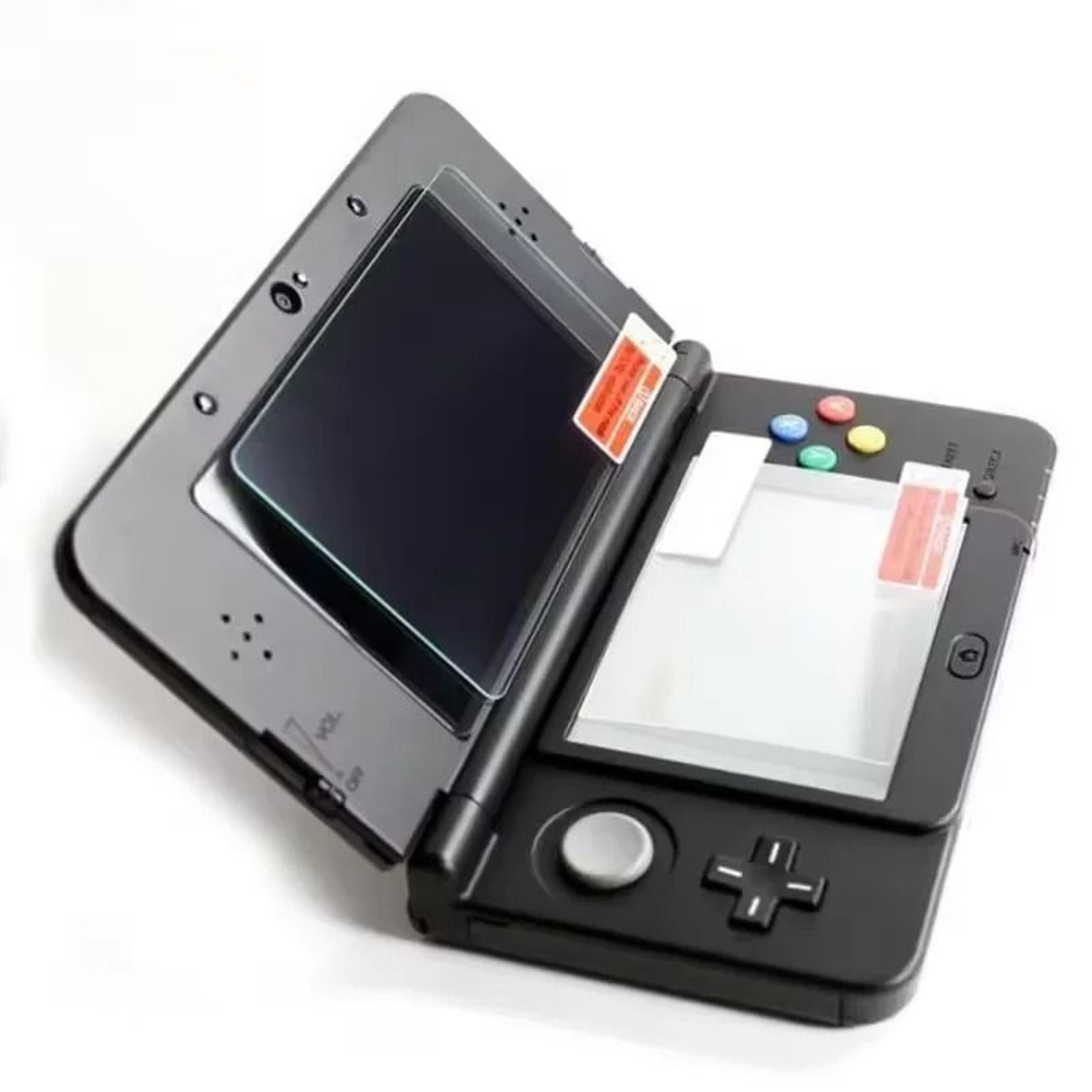 new nintendo 3ds xl screen protector tempered glass top and clear bottom protective film