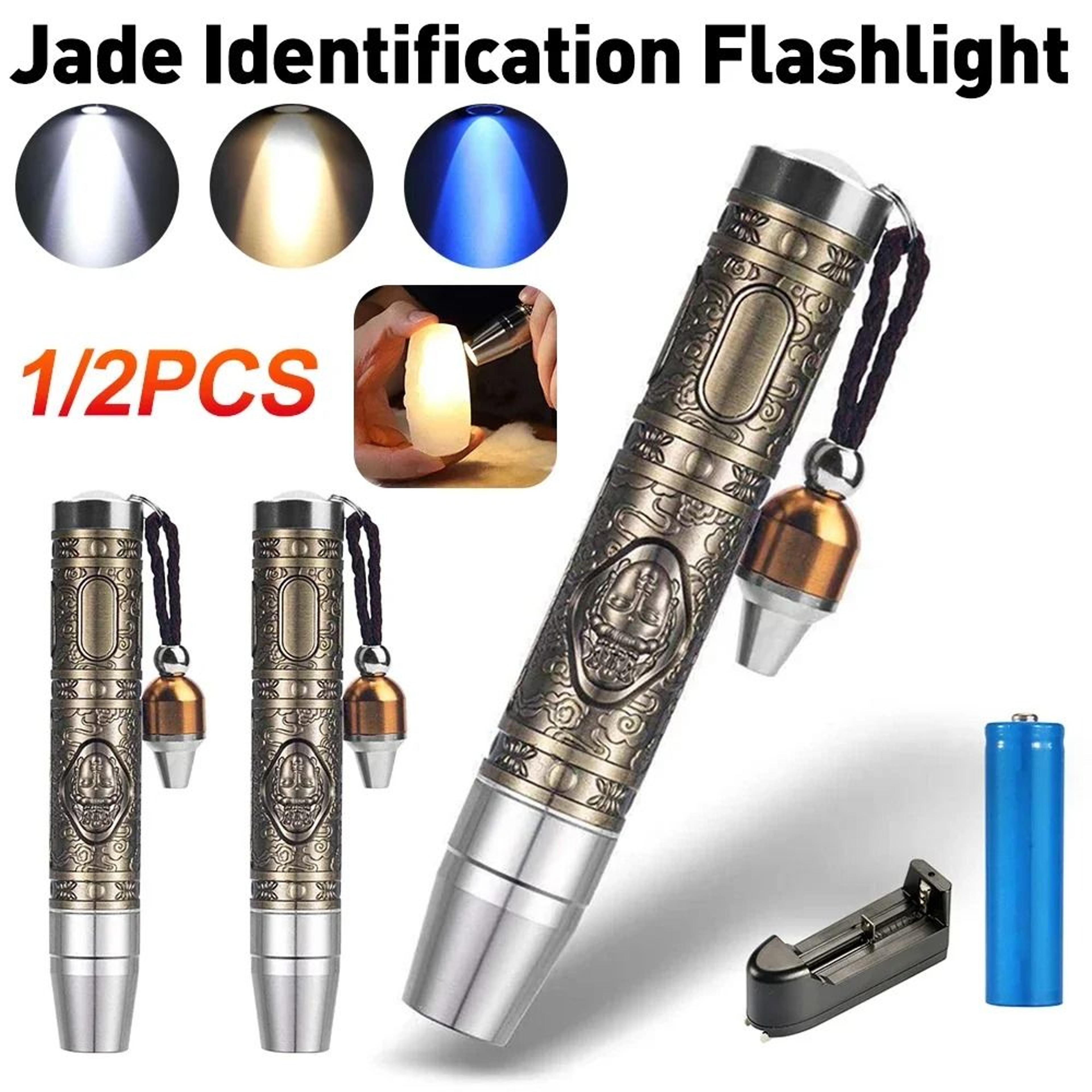 365nm jade detector light 3-mode uv flashlight for gems jewelry and amber
