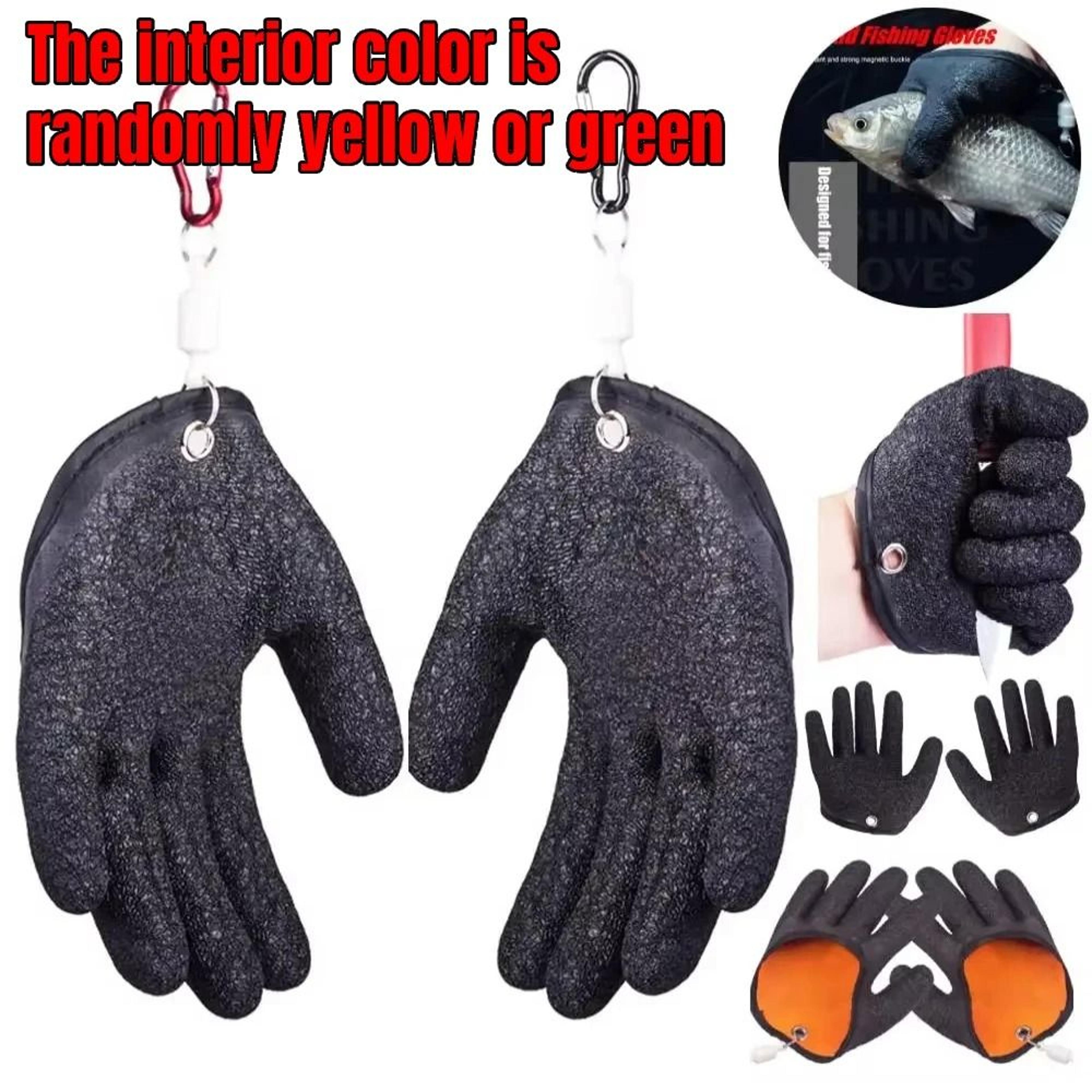 anti-slip fishing glove latex coated fish handling protector for freshwater and sea fishing