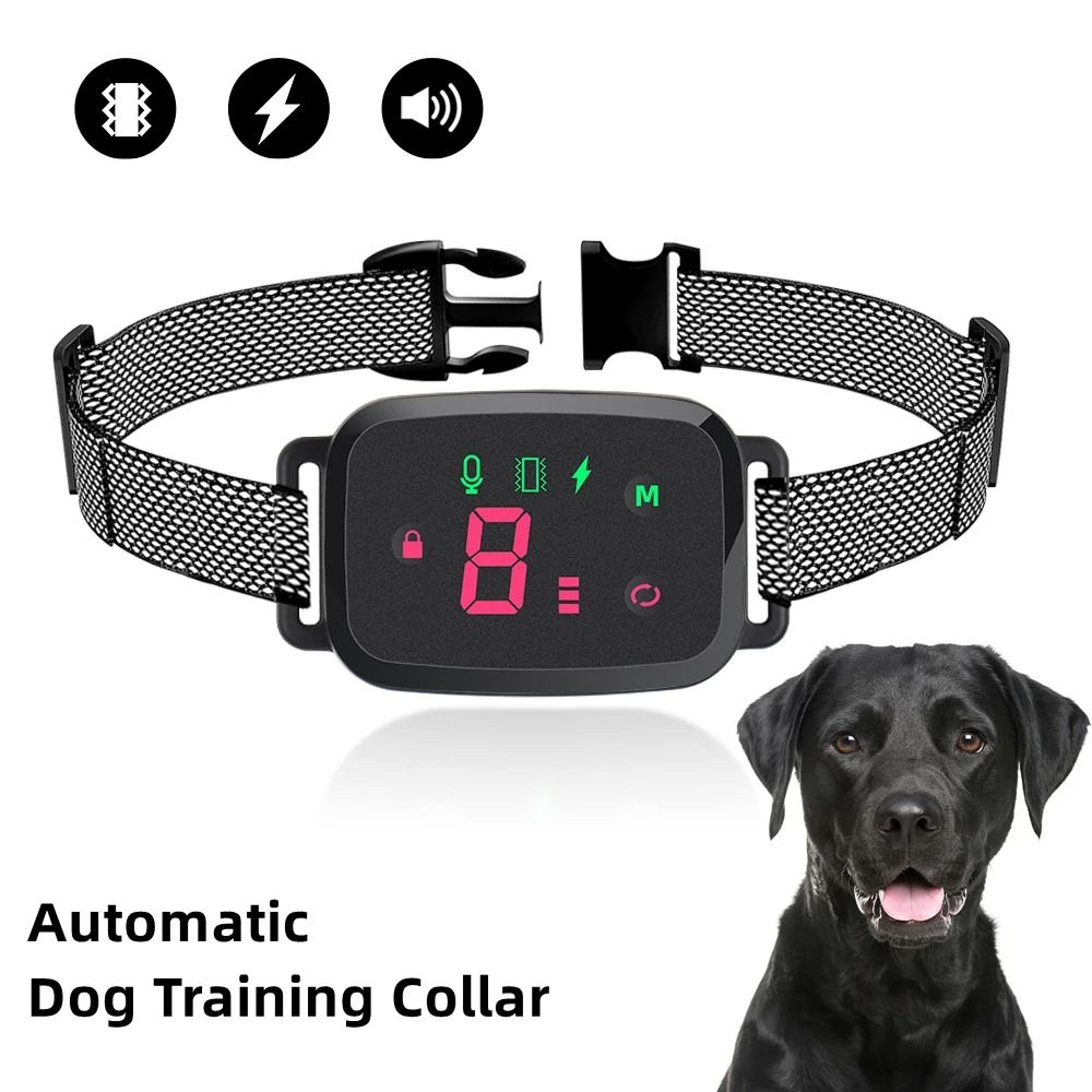 smart anti bark collar rechargeable ip67 waterproof dog bark control with digital display