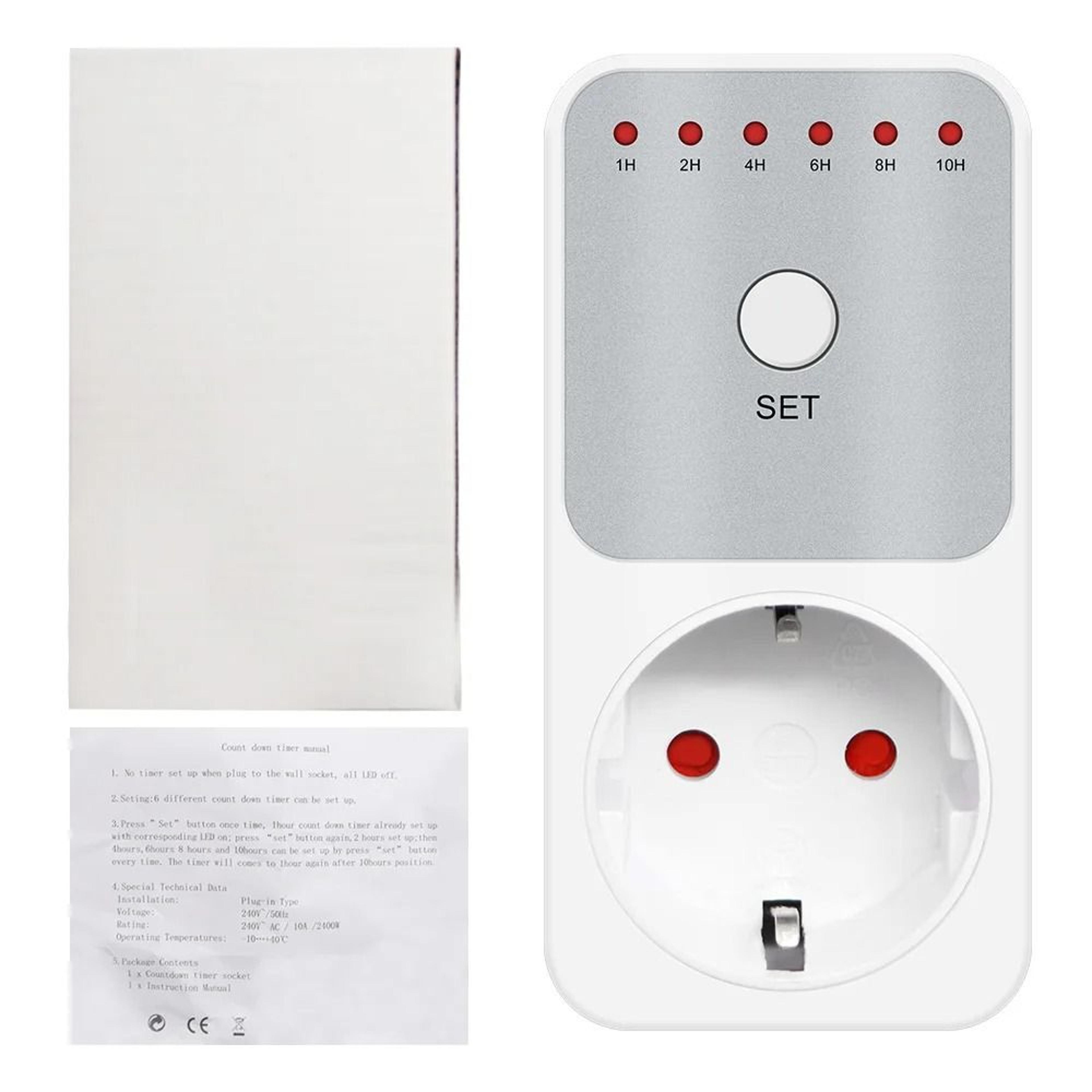 tm04 countdown timer socket 16a led plug-in appliance timer 1–10 hours