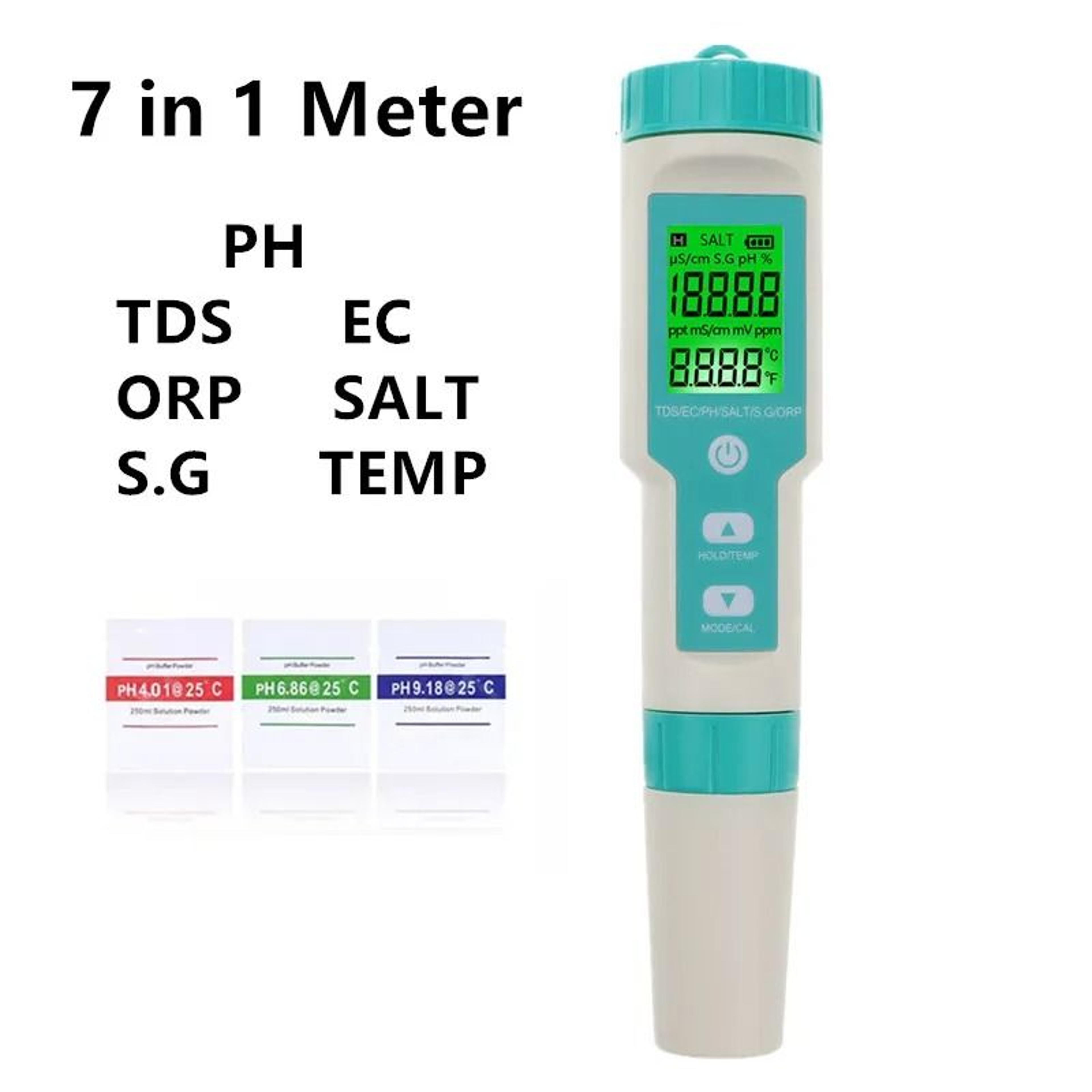 com-600 7-in-1 water quality tester ph tds ec orp salinity sg and temperature meter