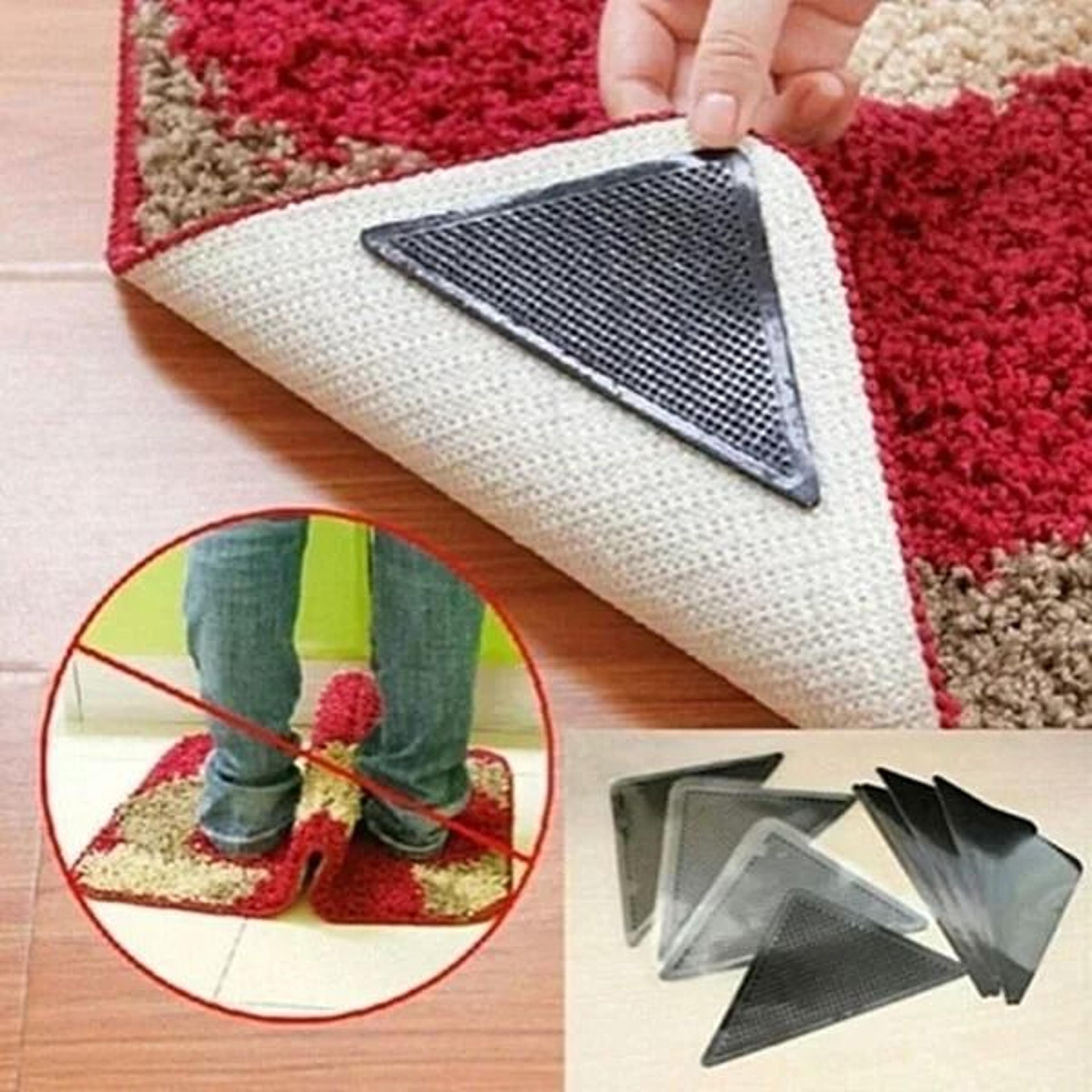 silicone rug corner grippers 4-piece anti-slip carpet clips for home floors