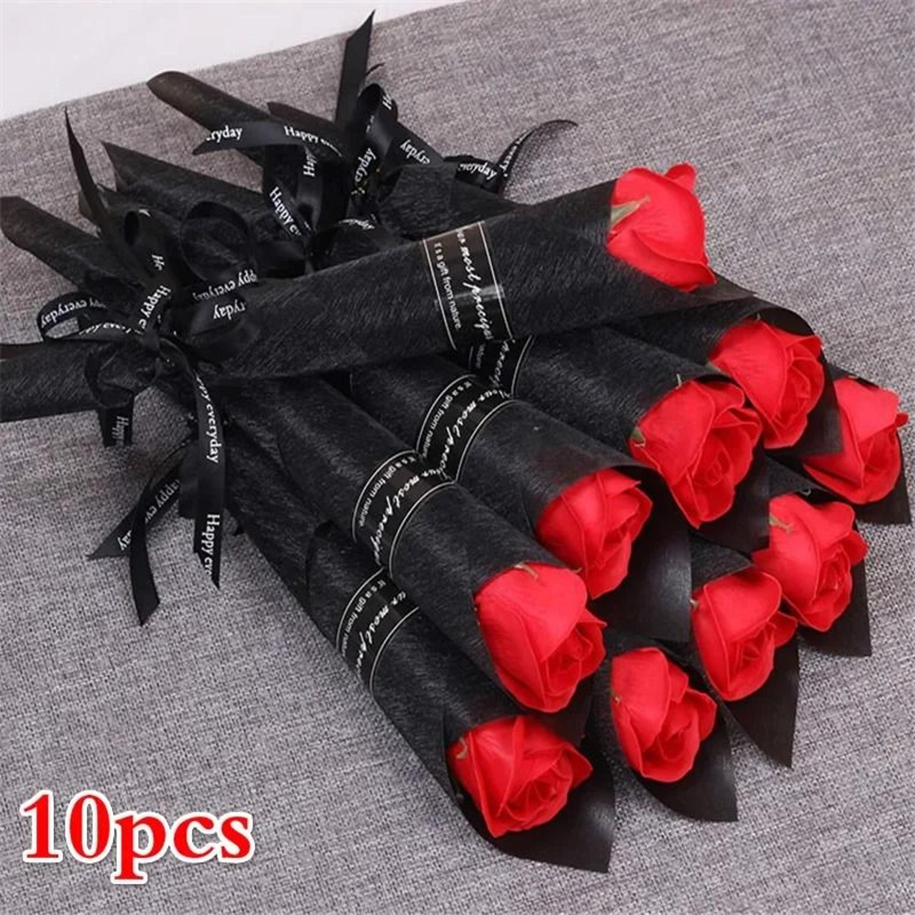 10-piece artificial soap rose set multicolor wedding bouquet flowers for diy decor