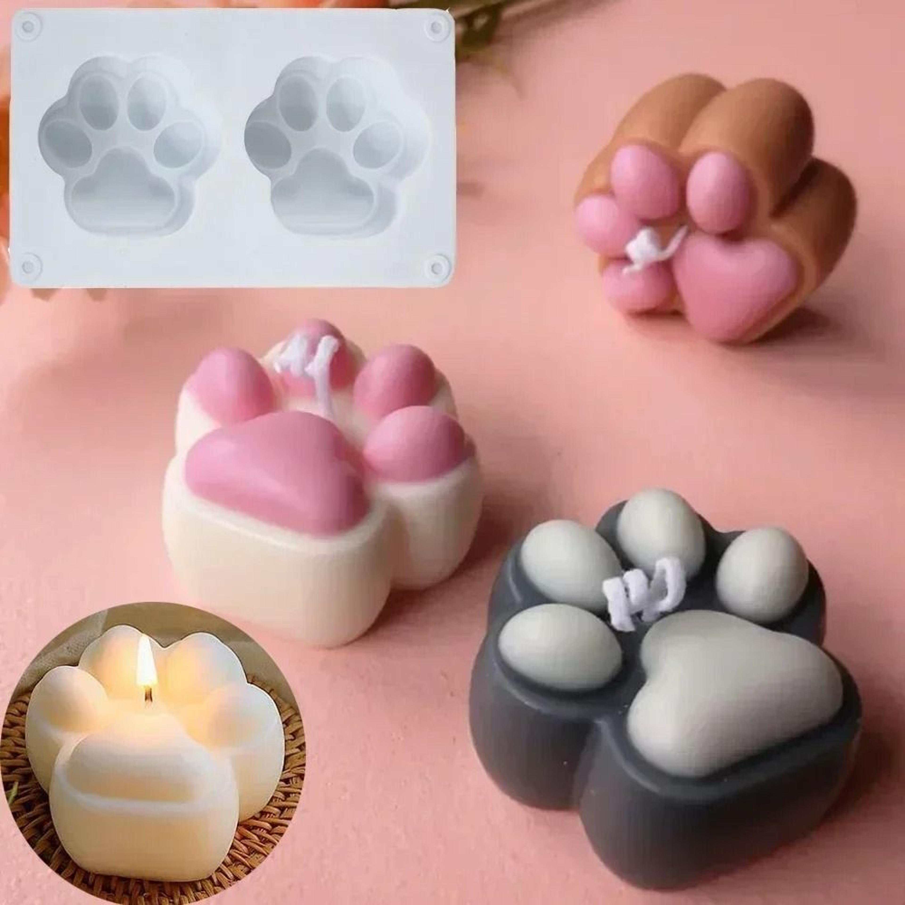 cat paw silicone mold diy candle soap and resin craft mold