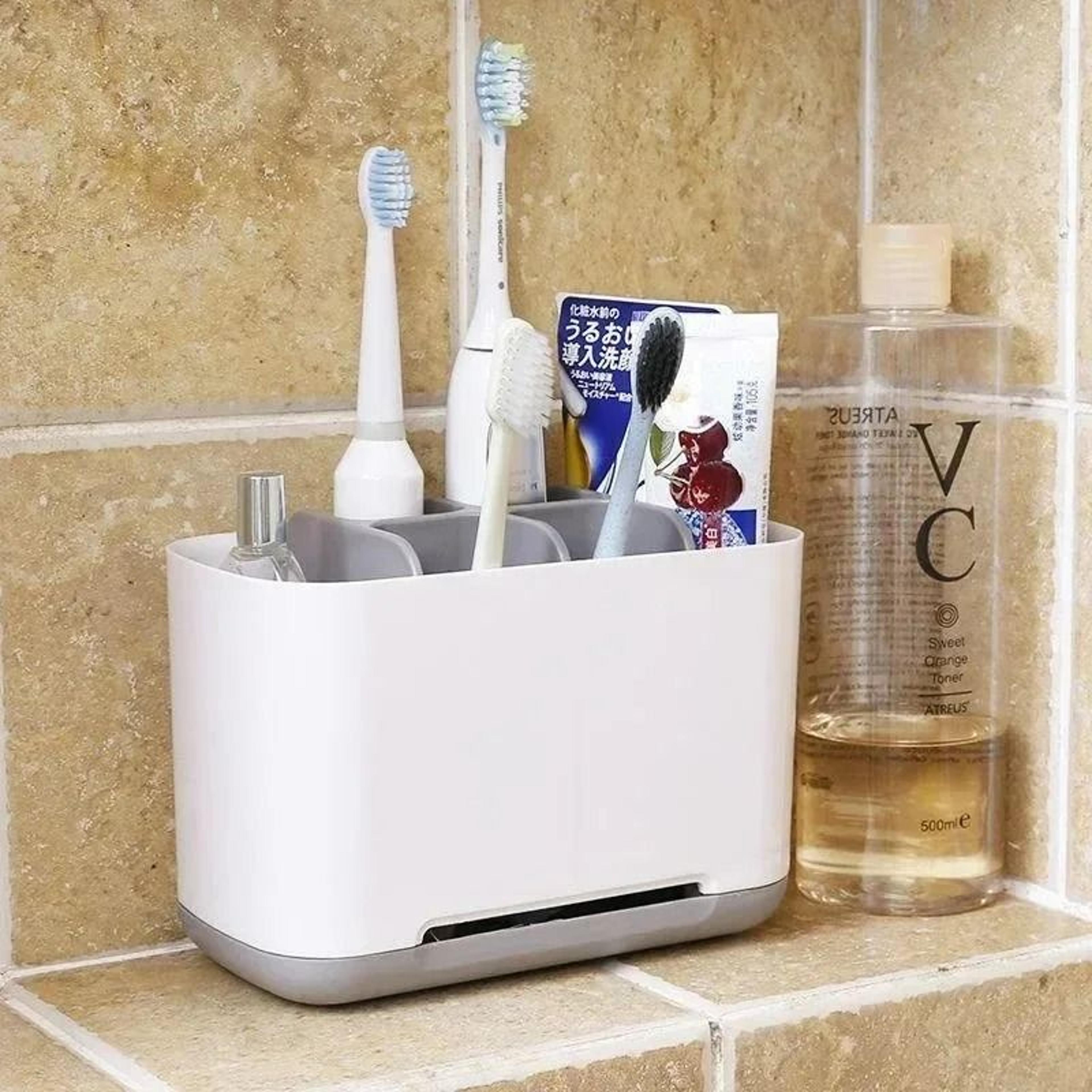 electric toothbrush organizer large capacity detachable bathroom storage holder with drainage