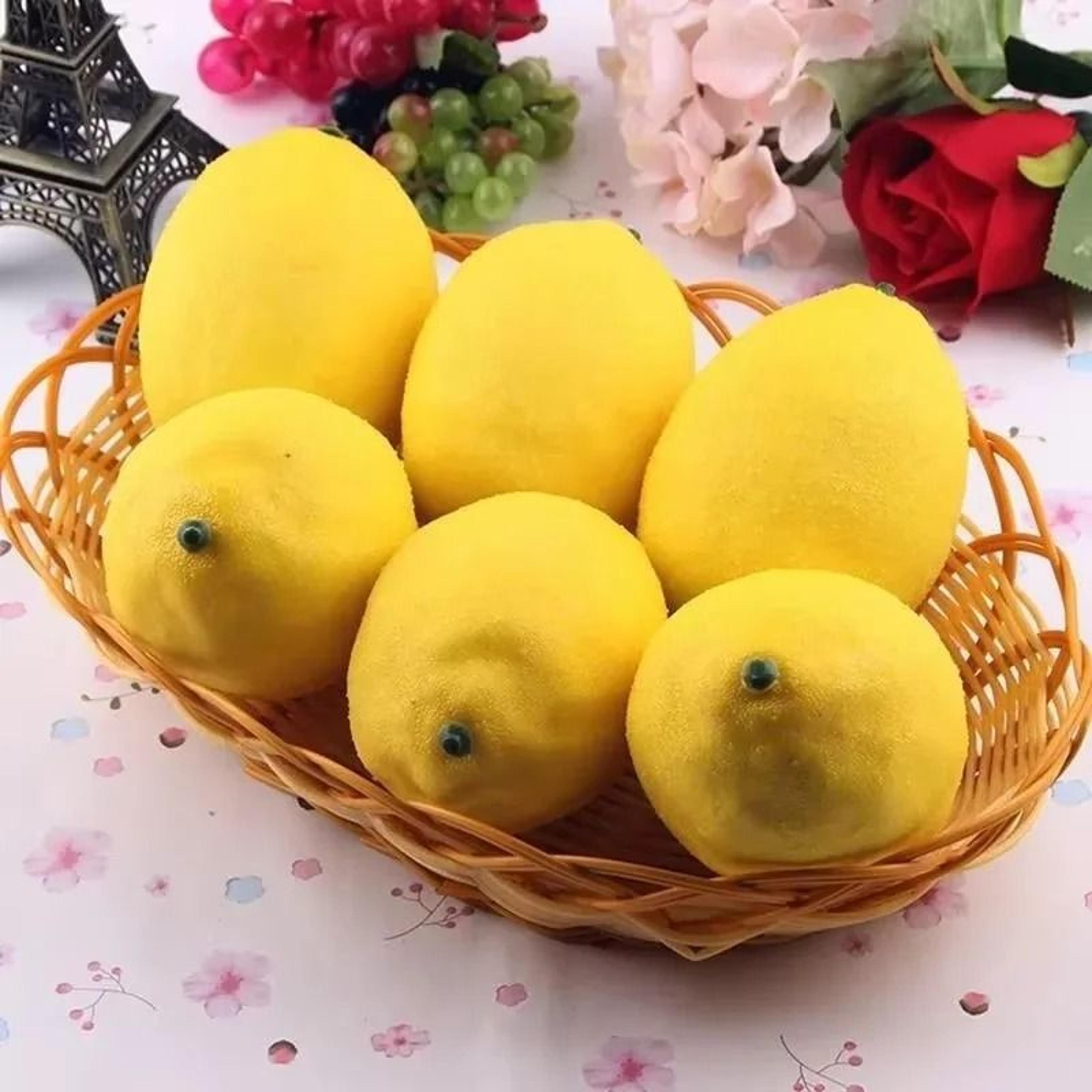 realistic artificial lemon fruit decorative fake lemon for home, stage and photo props