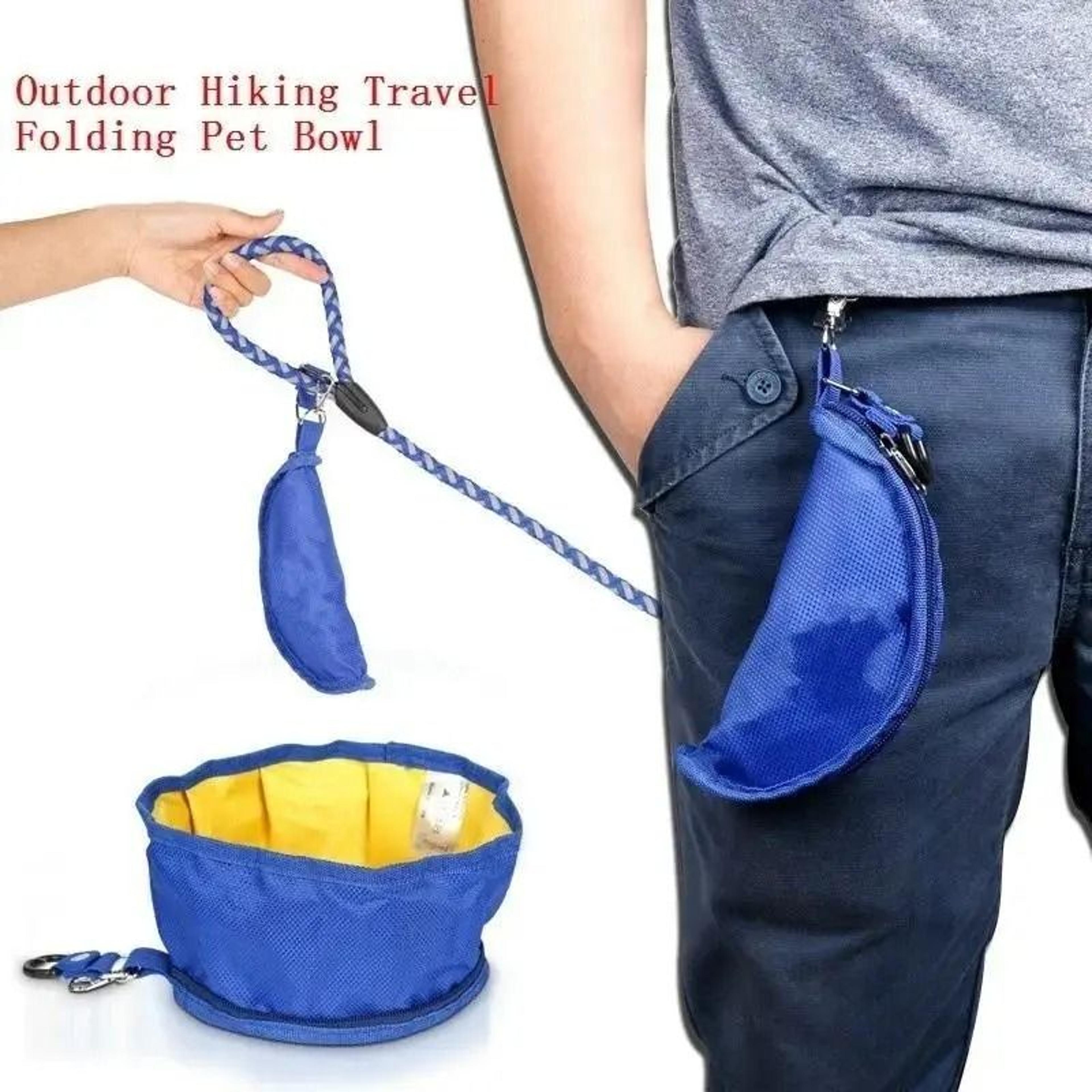 1100ml foldable dog travel bowl portable food and water container for hiking and trips