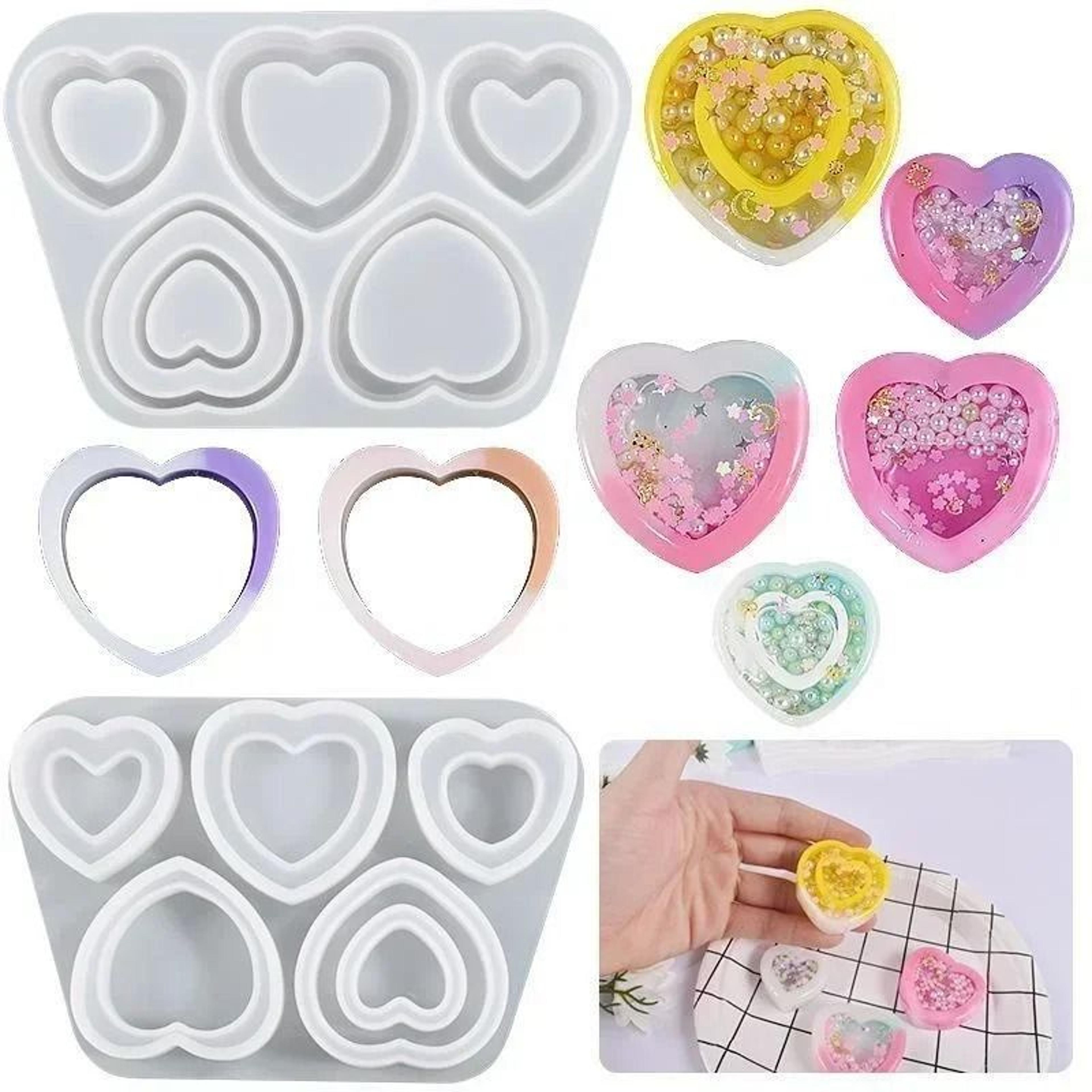 heart resin shaker silicone mold diy epoxy jewelry and keychain craft mold