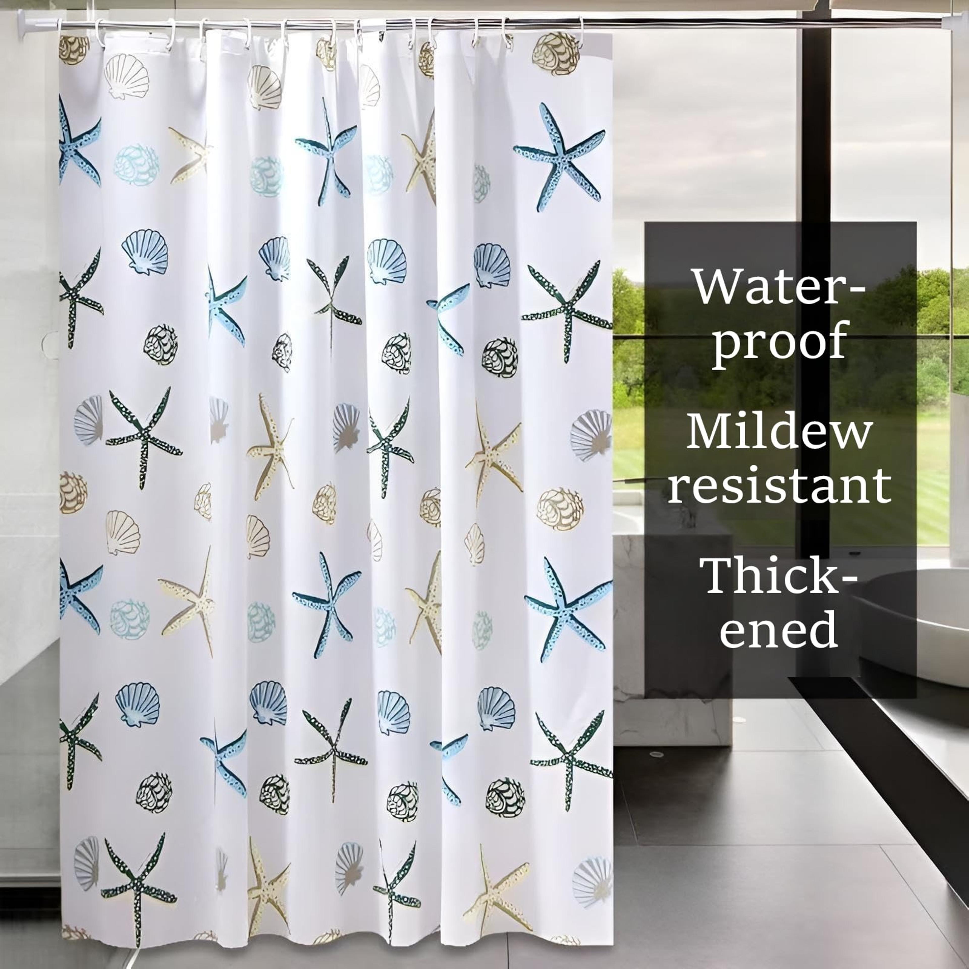 180 x 200cm waterproof shower curtain set bathroom curtain with 12 hooks