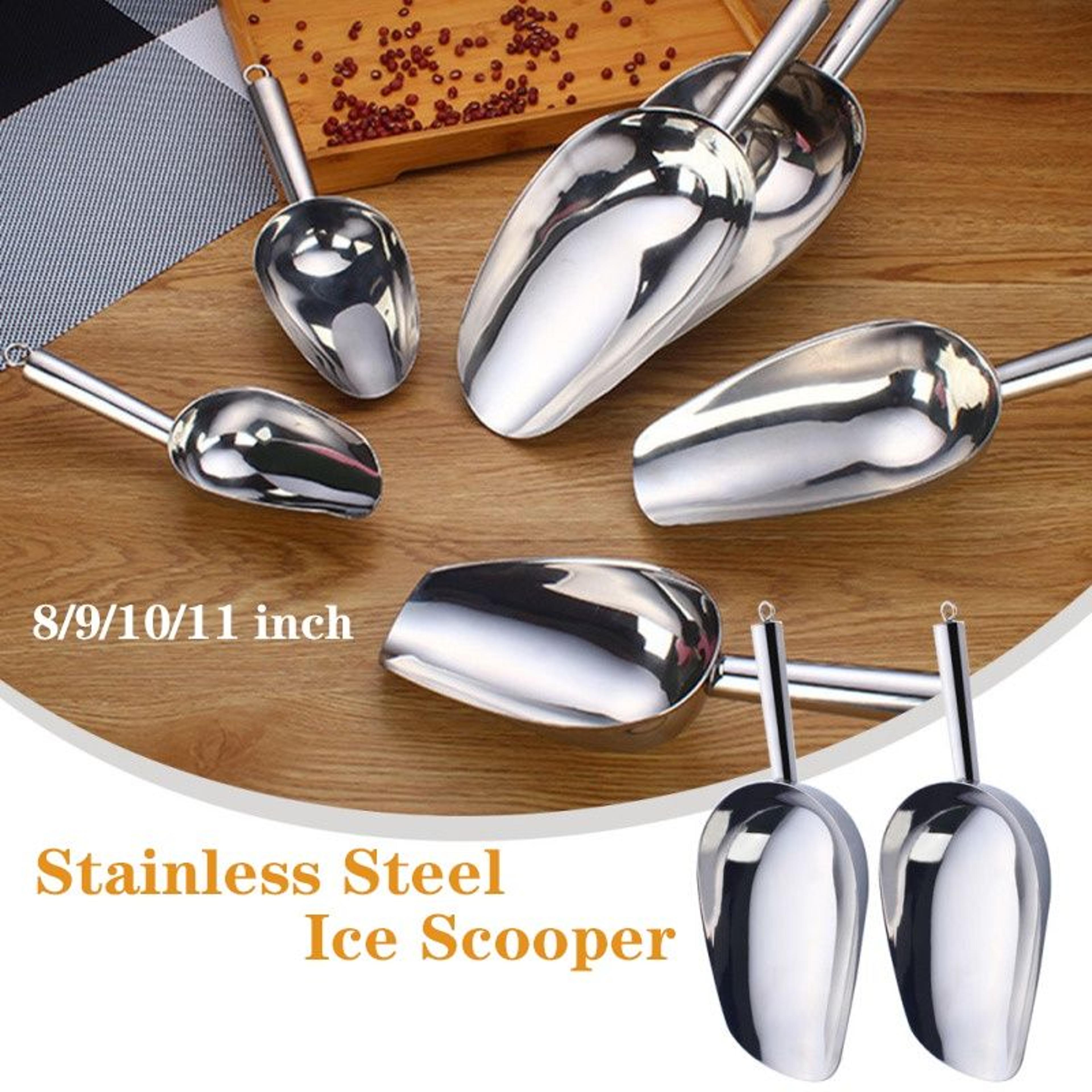 stainless steel ice scoop multi-purpose buffet candy and food scoop in 8–11 inch sizes