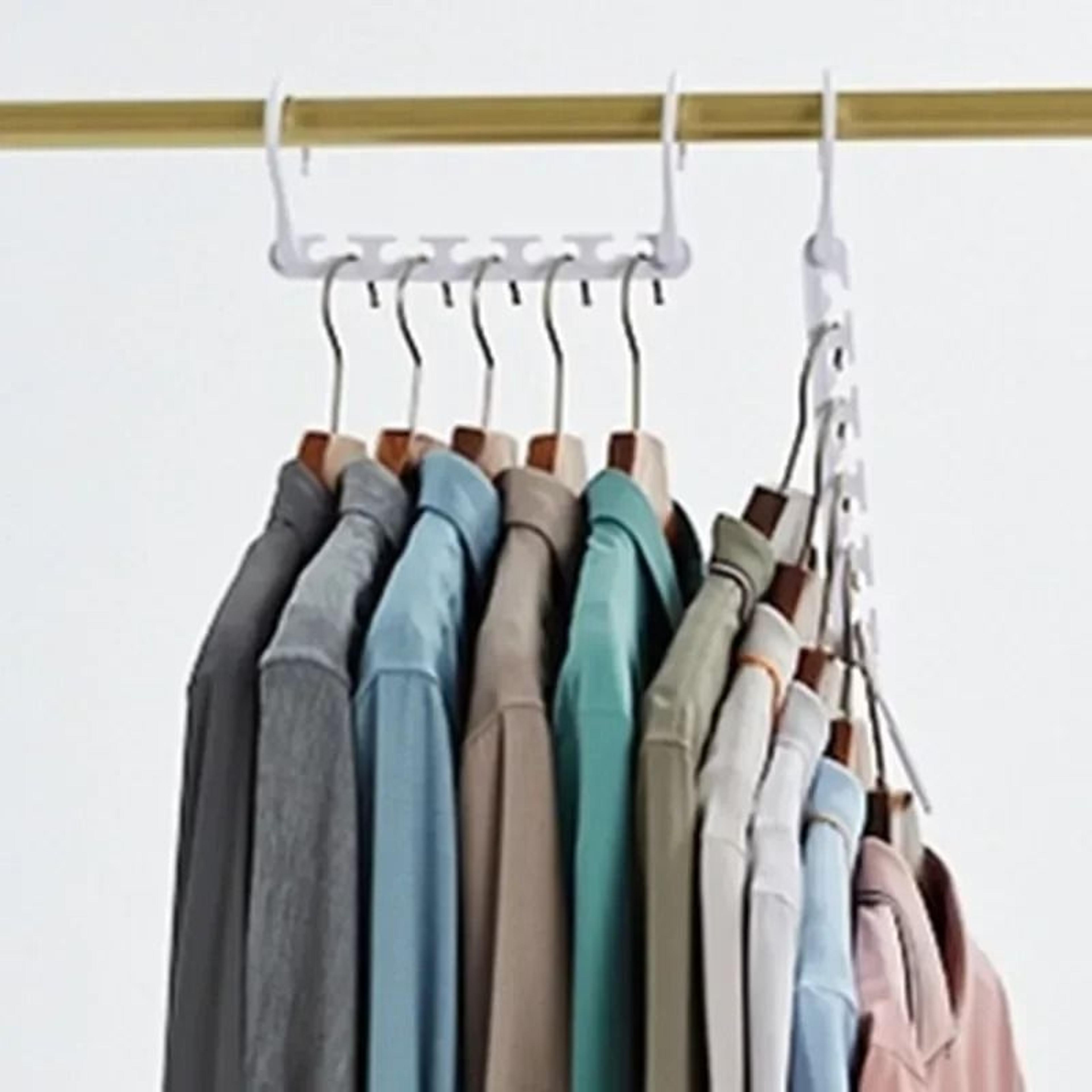 5-hole space-saving magic hanger foldable rotating closet organizer hook