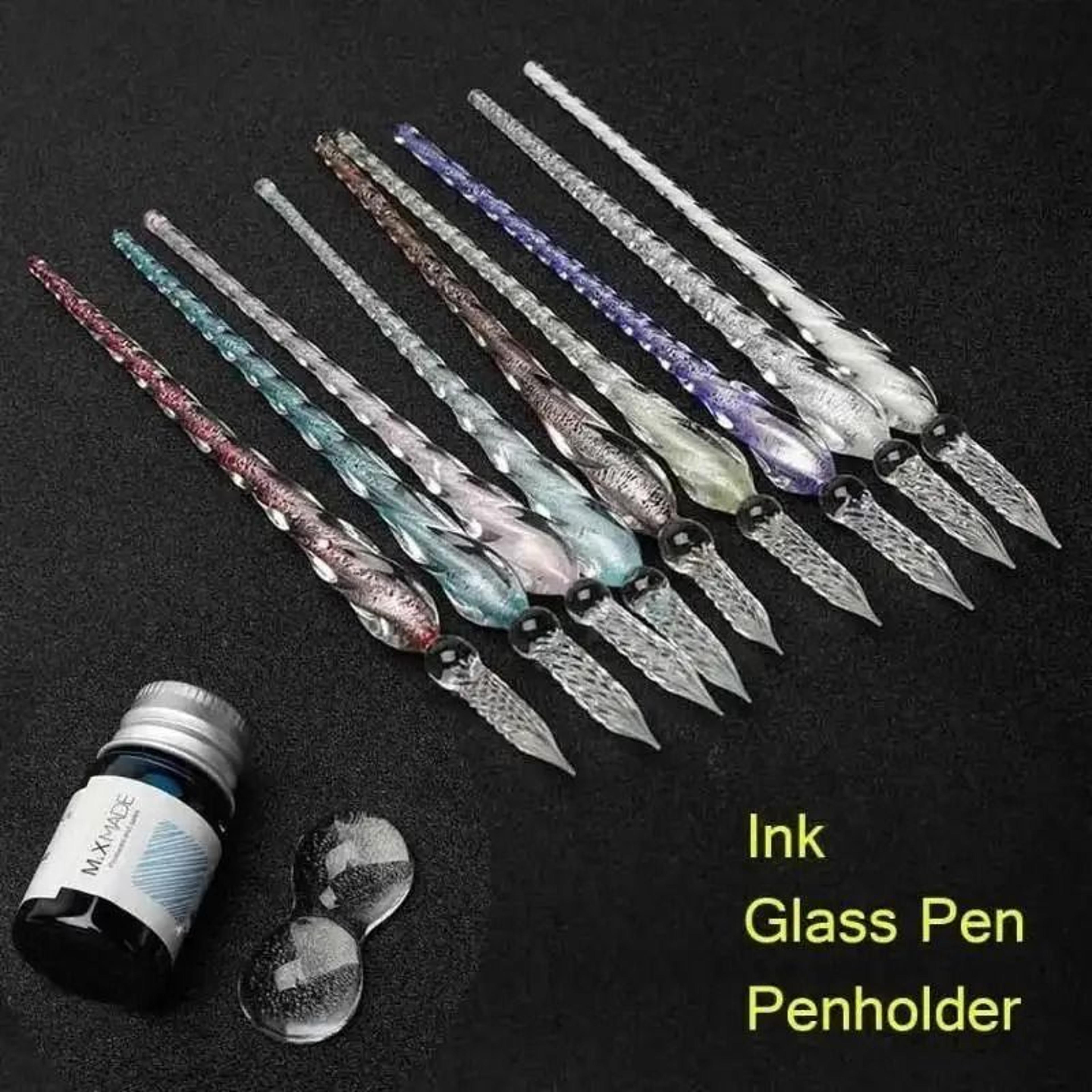 crystal glass dip pen gift set colored ink calligraphy and signature writing pen