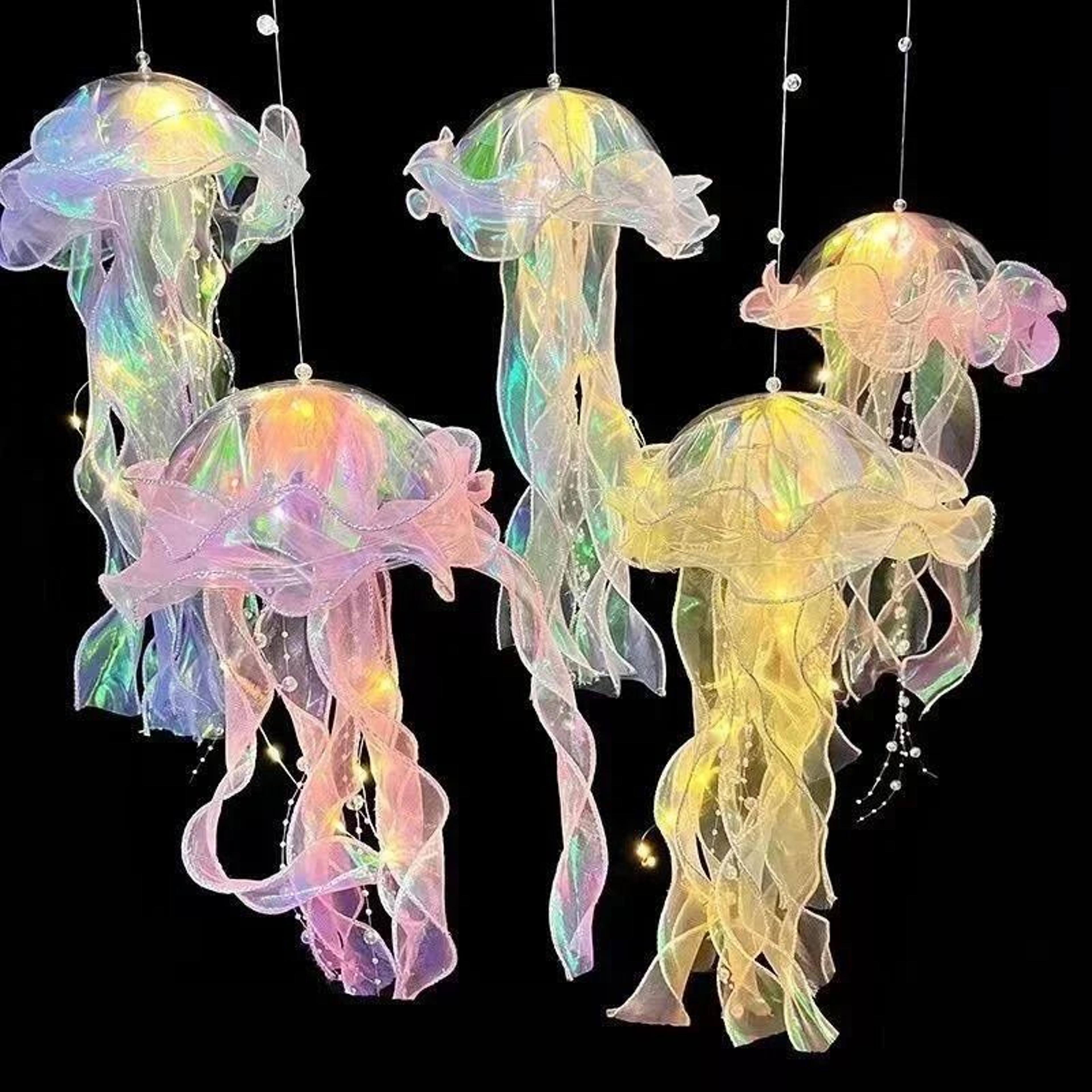 portable jellyfish night light dreamy flower lamp for bedroom and room decor