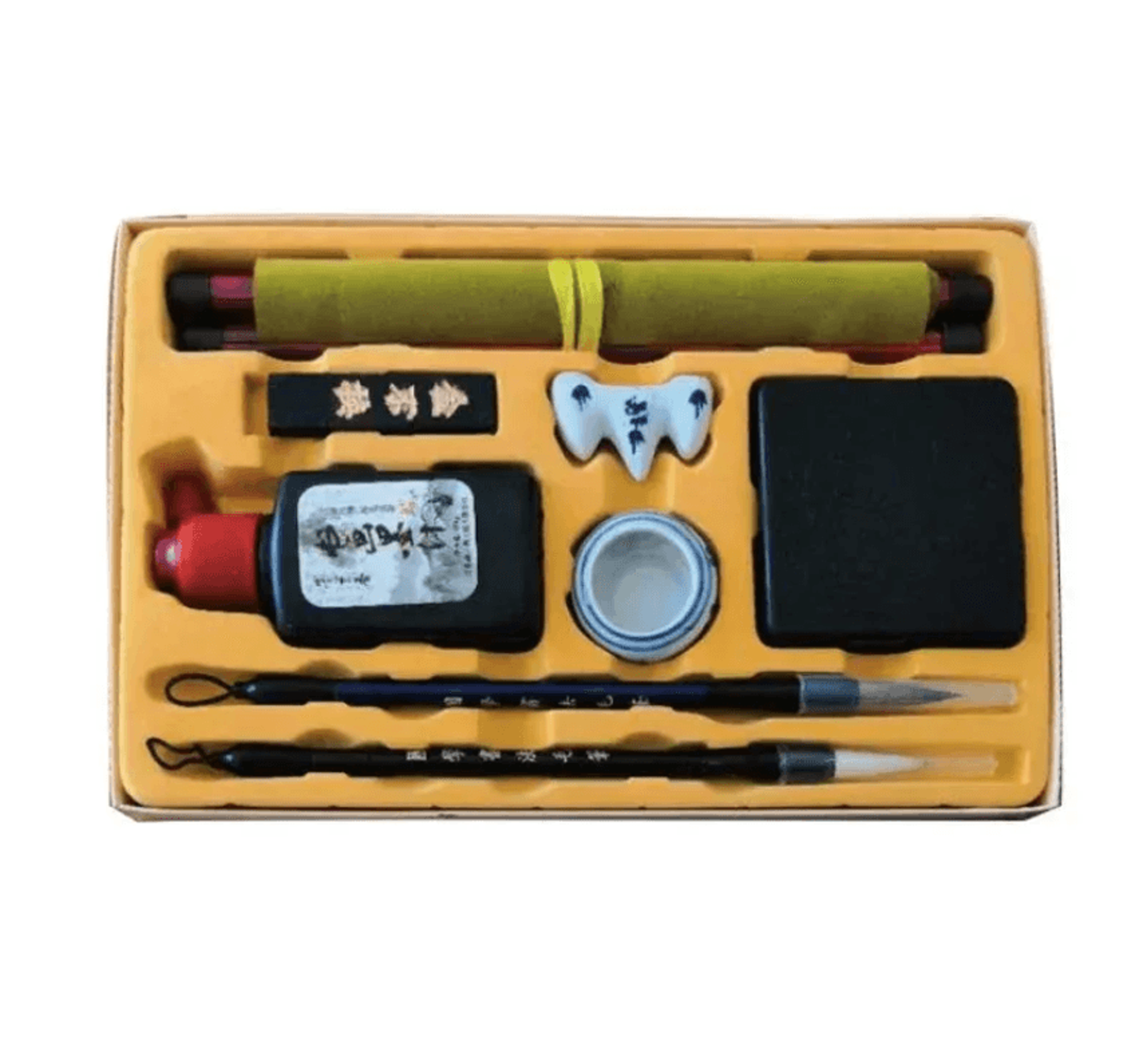 10-piece chinese calligraphy set four treasures beginner brush and ink art kit