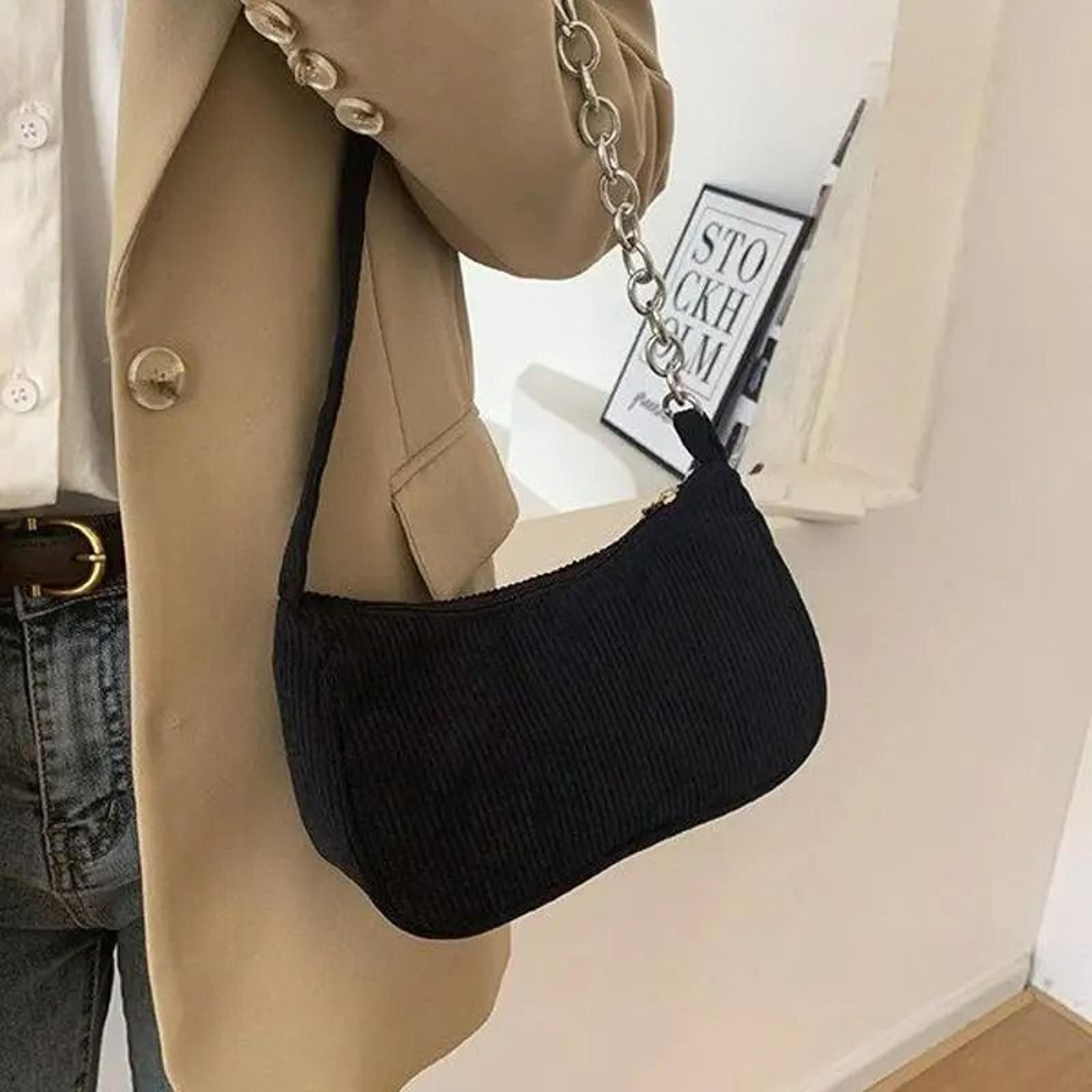 corduroy underarm shoulder bag small square purse for everyday casual style