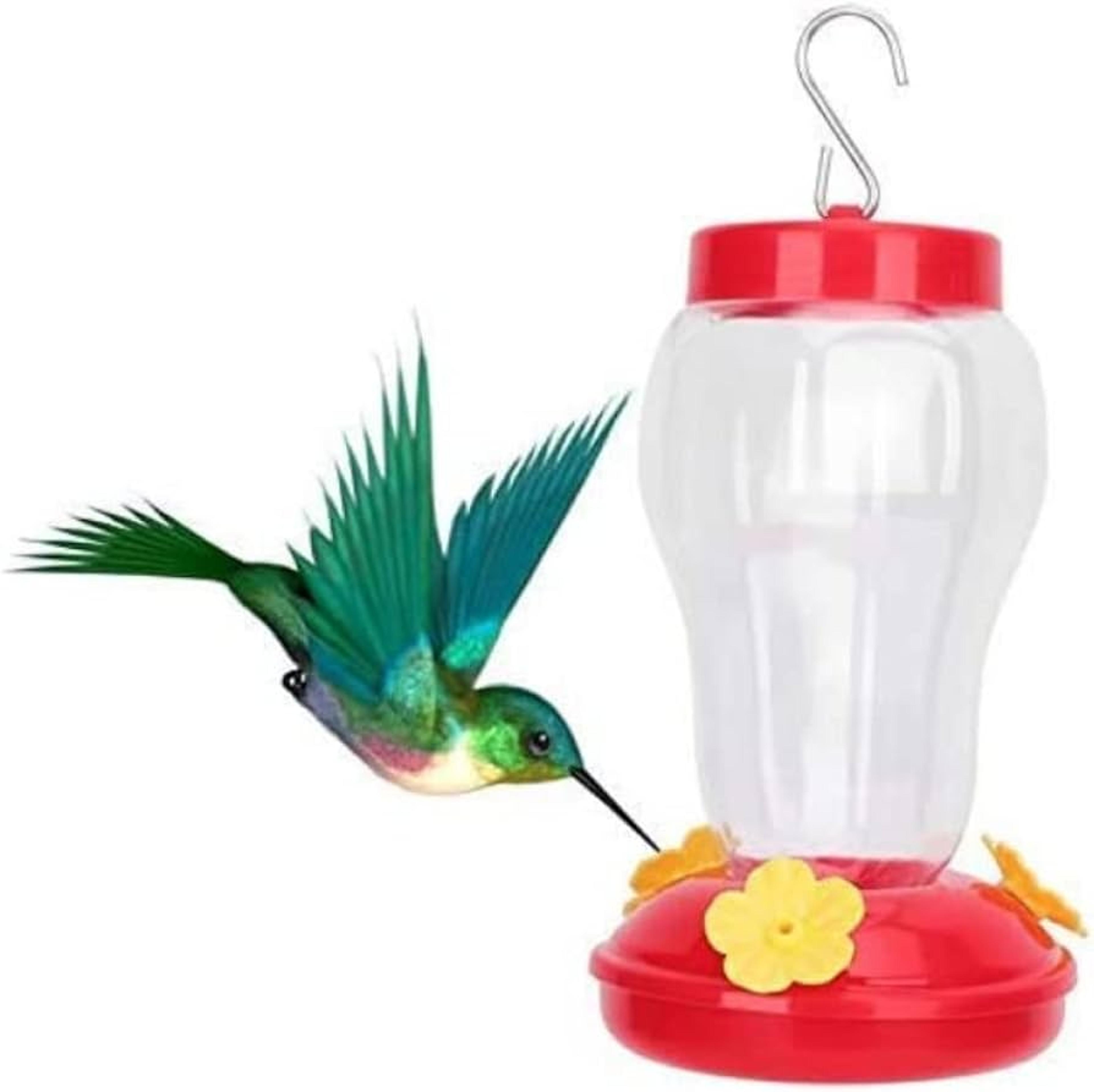 480ml hanging hummingbird feeder clear garden bird feeder with flower ports and hook