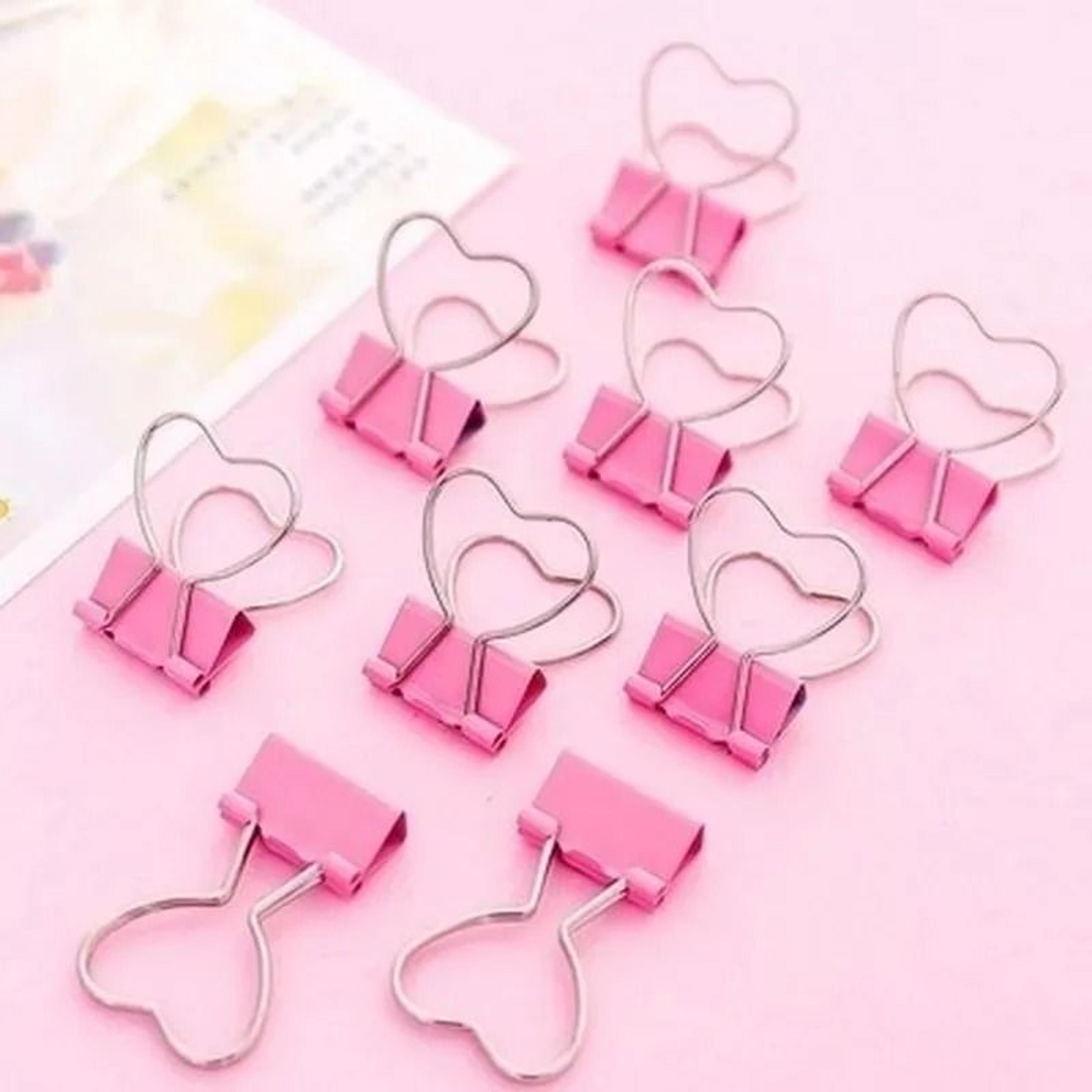 10-piece heart shaped binder clips decorative metal paper clips for notes photos and office use