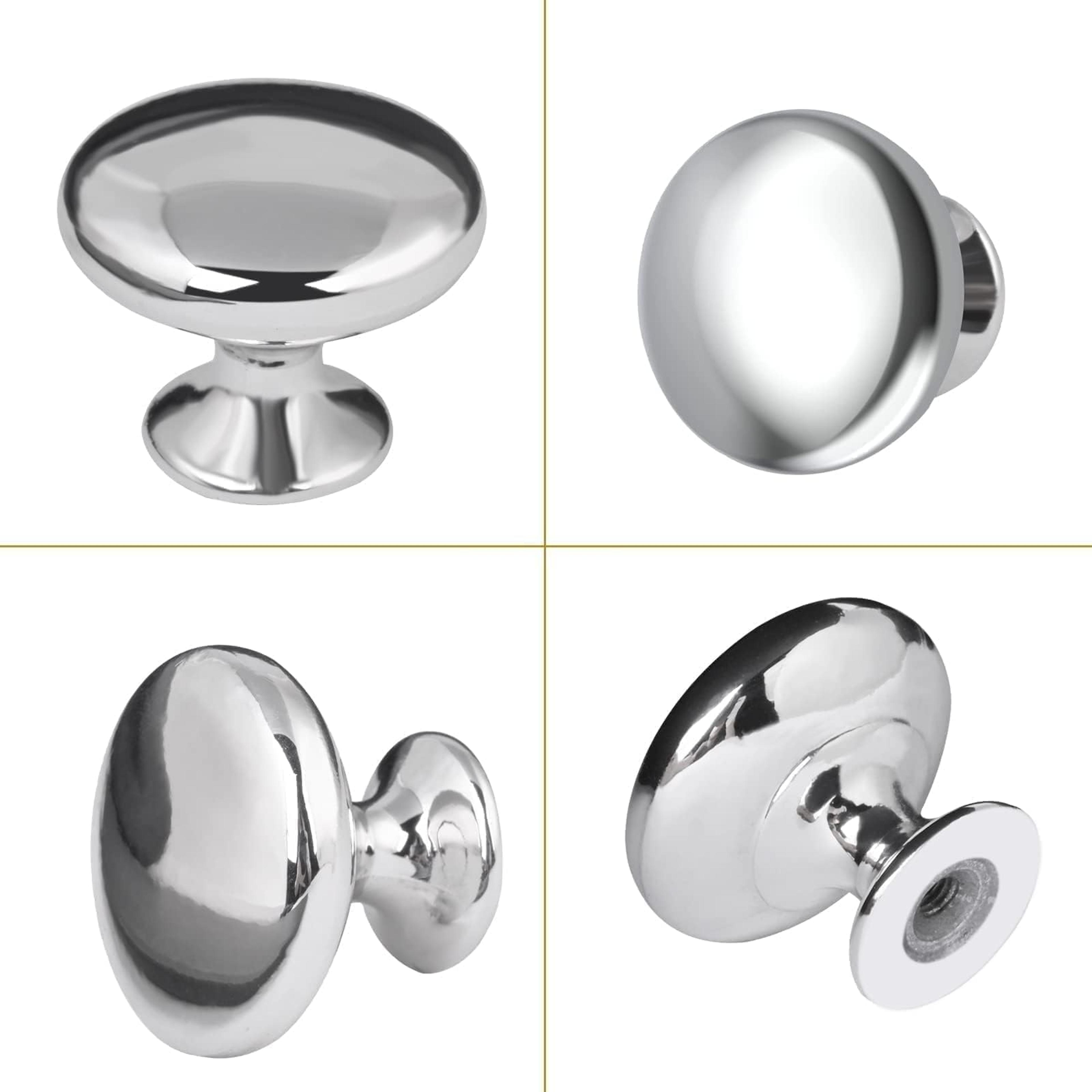 chrome metal cabinet knobs silver drawer and wardrobe handles 2 or 4 piece set