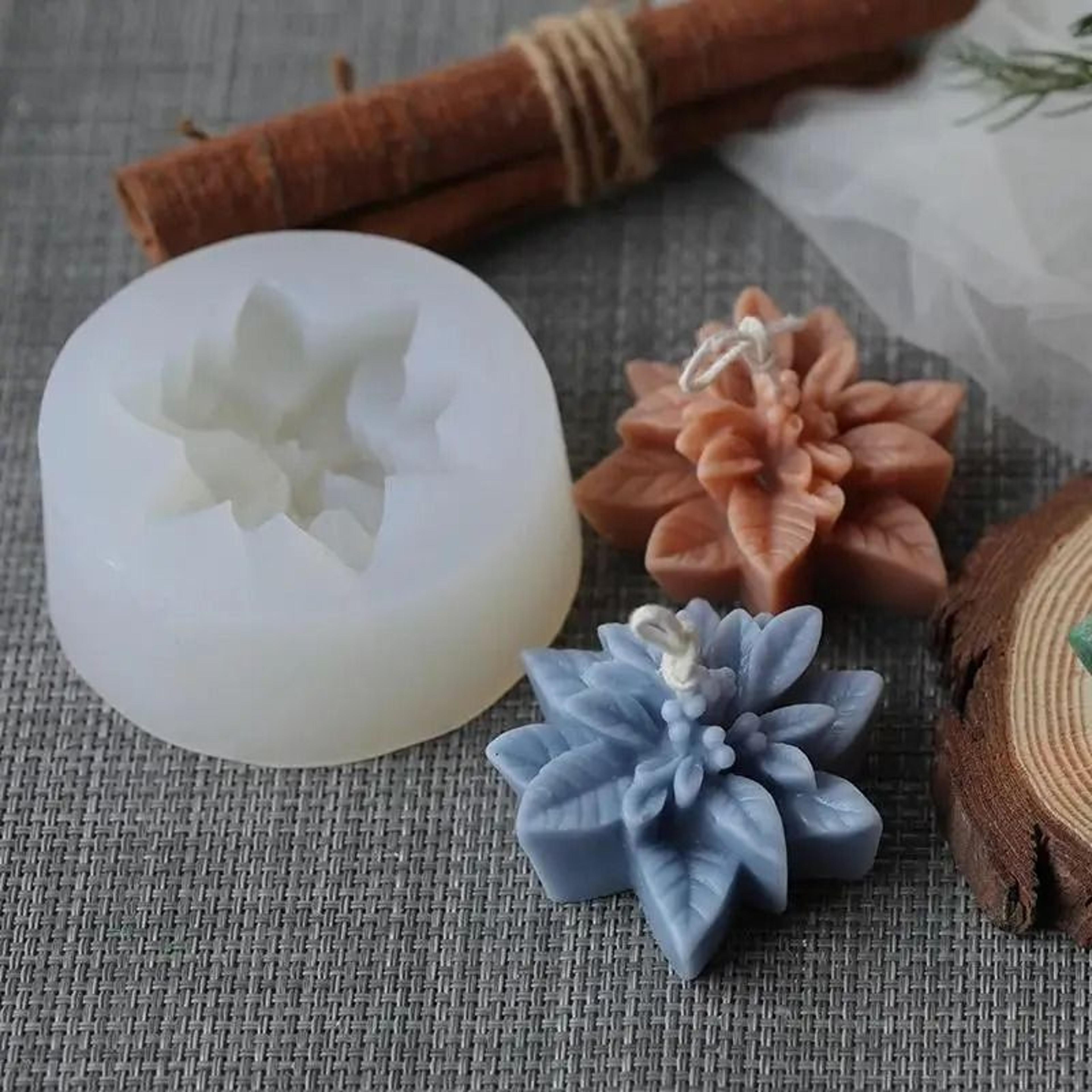 christmas flower silicone candle mold 3d holiday mold for soap resin and festive crafts