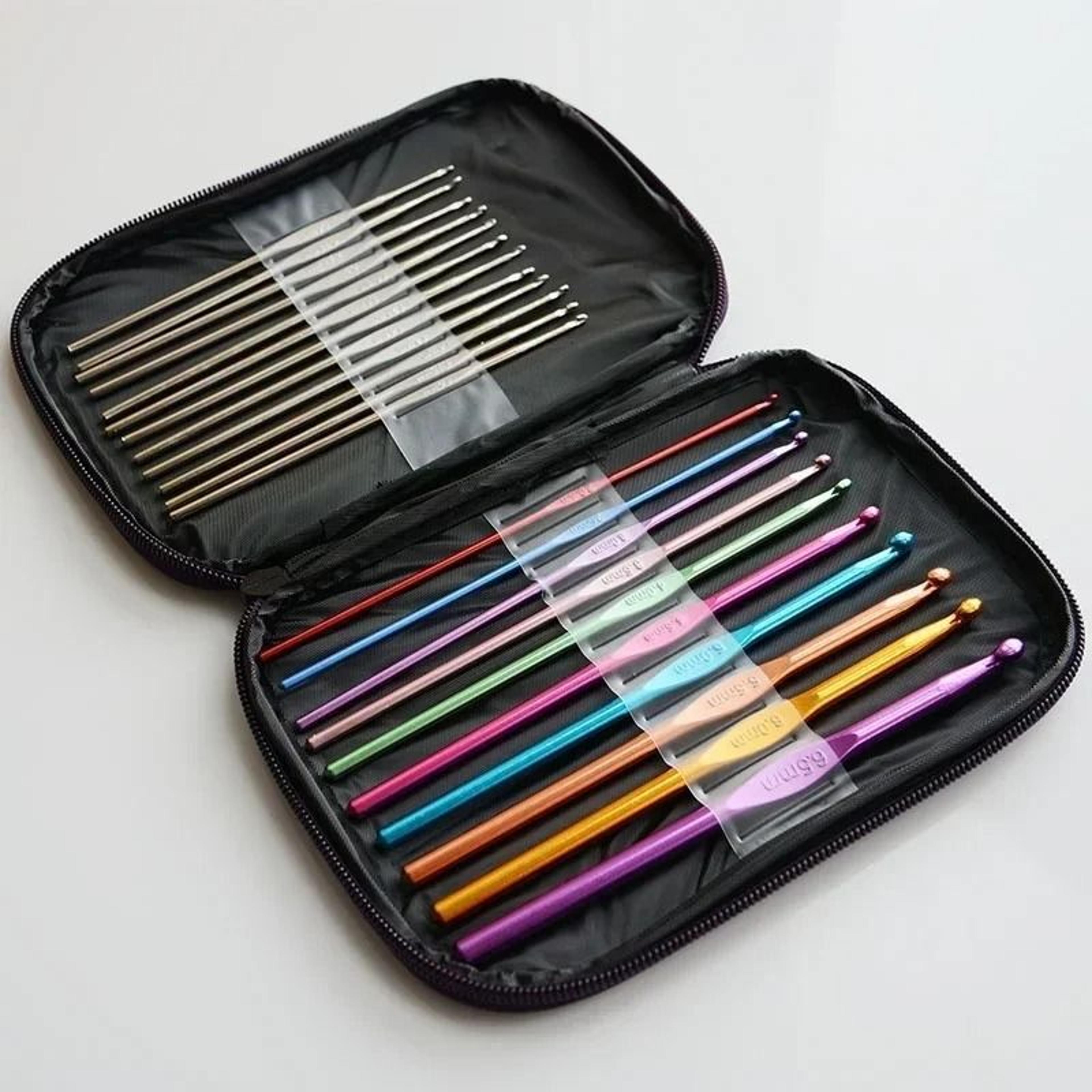 22-piece aluminum crochet hook set multicolor 2–8mm diy yarn craft kit