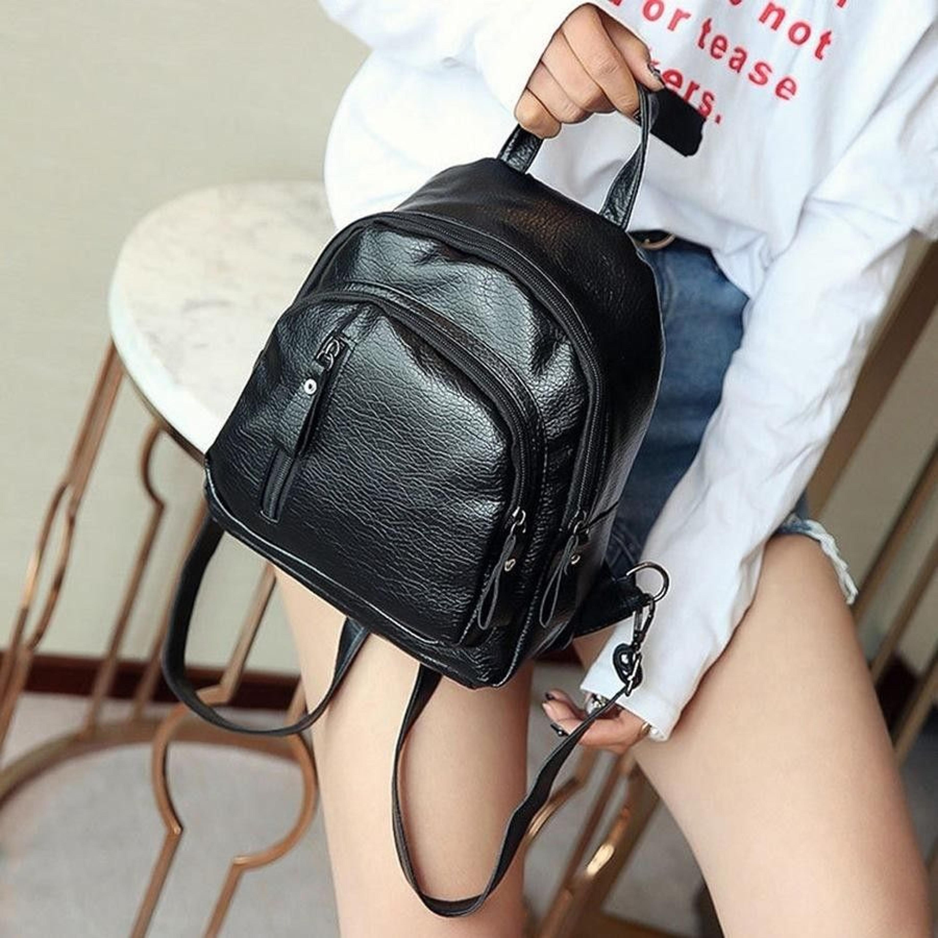 small solid color womens backpack casual travel and school daypack