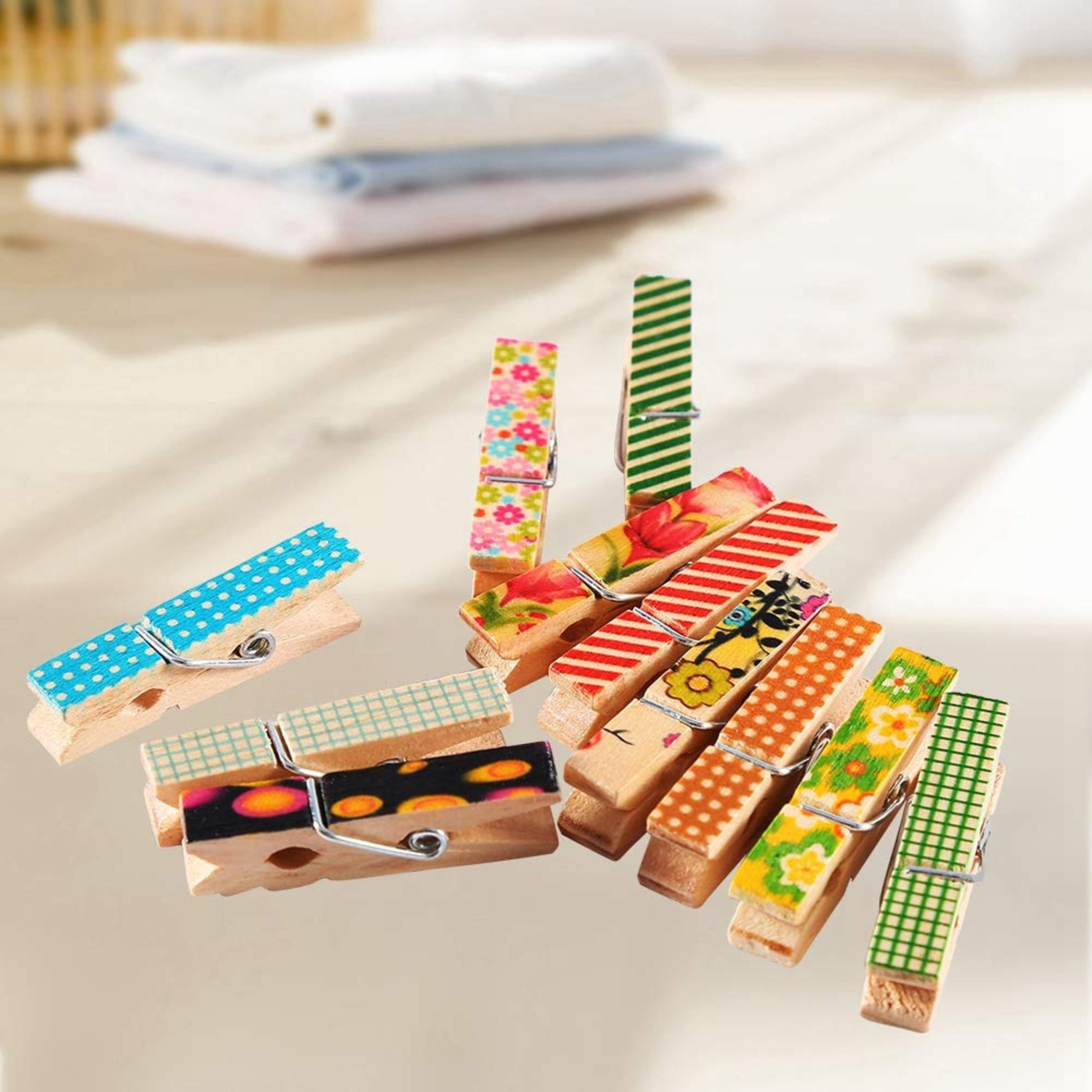 50-piece natural wooden clothespins mini photo clips for crafts laundry and wedding decor