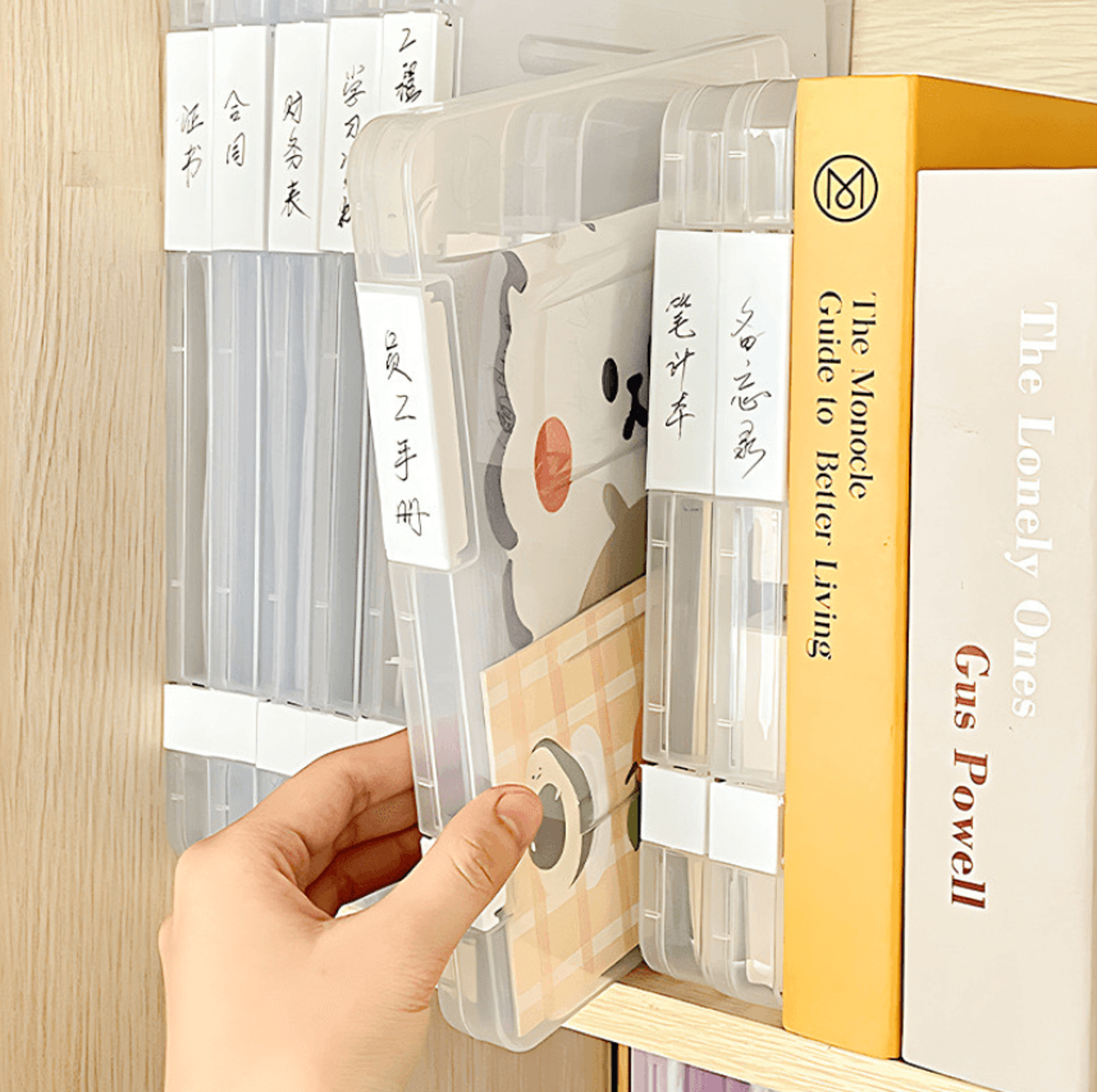 a4 transparent file storage box double-buckle document organizer for certificates and papers