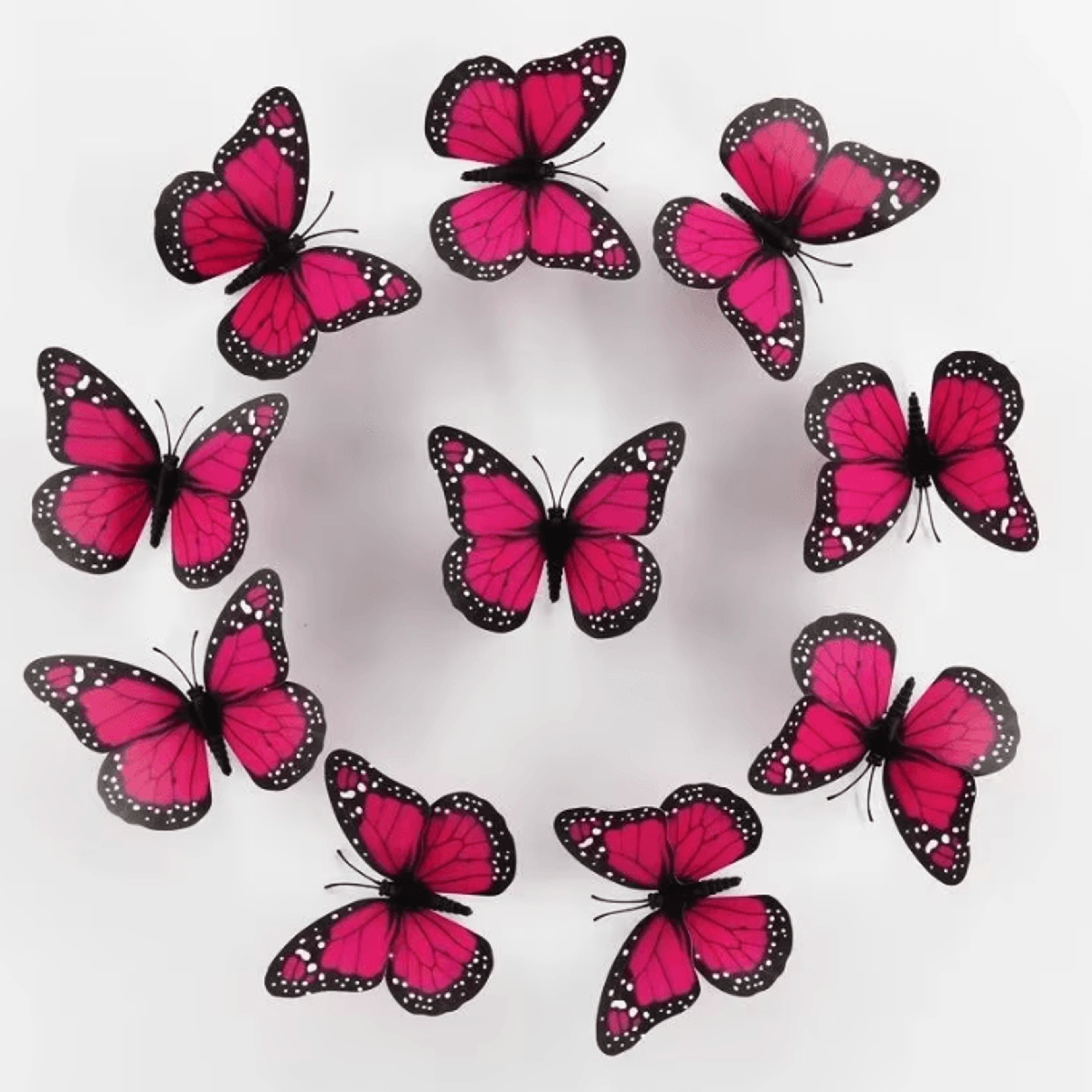 10-piece 3d monarch butterfly wall stickers 4.72-inch decorative craft and home accents